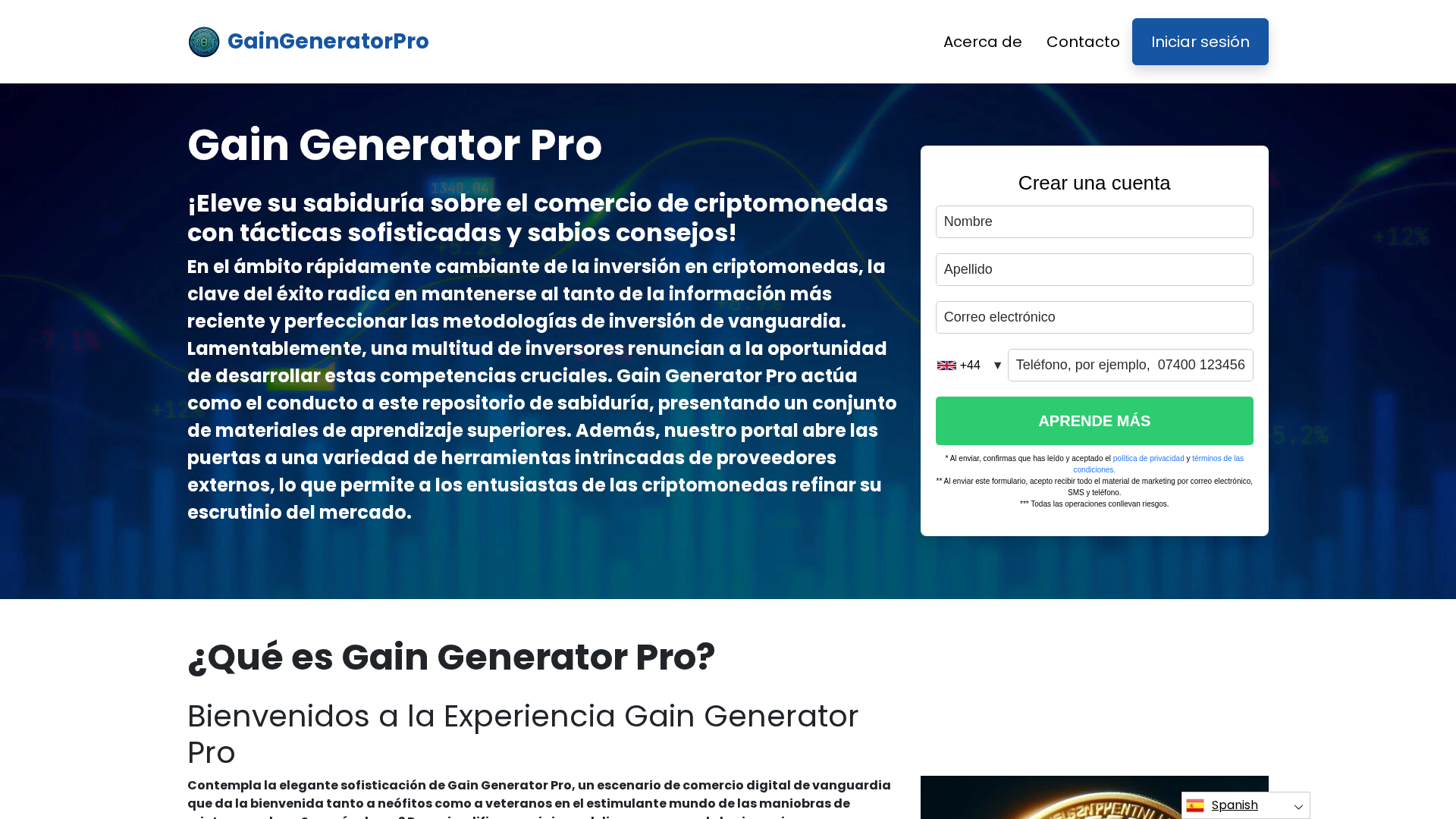 Screenshot of gaingeneratorpro.app
