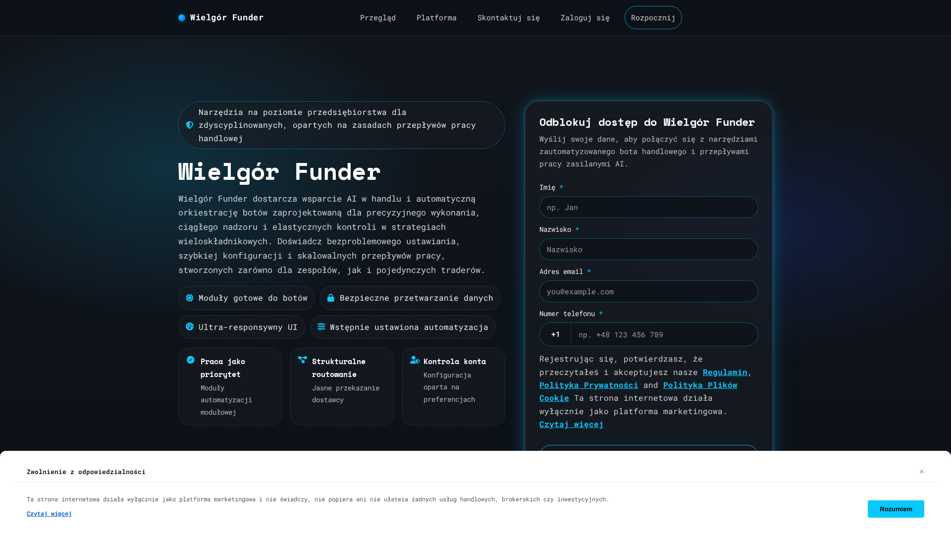 Screenshot of wielgorfunder.cyou