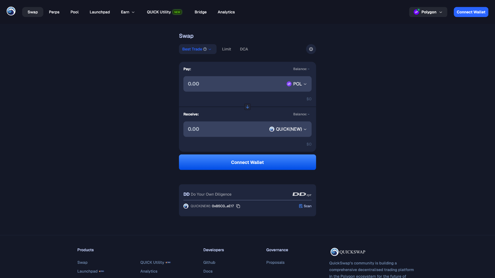 Screenshot of qu-ickswap.pages.dev