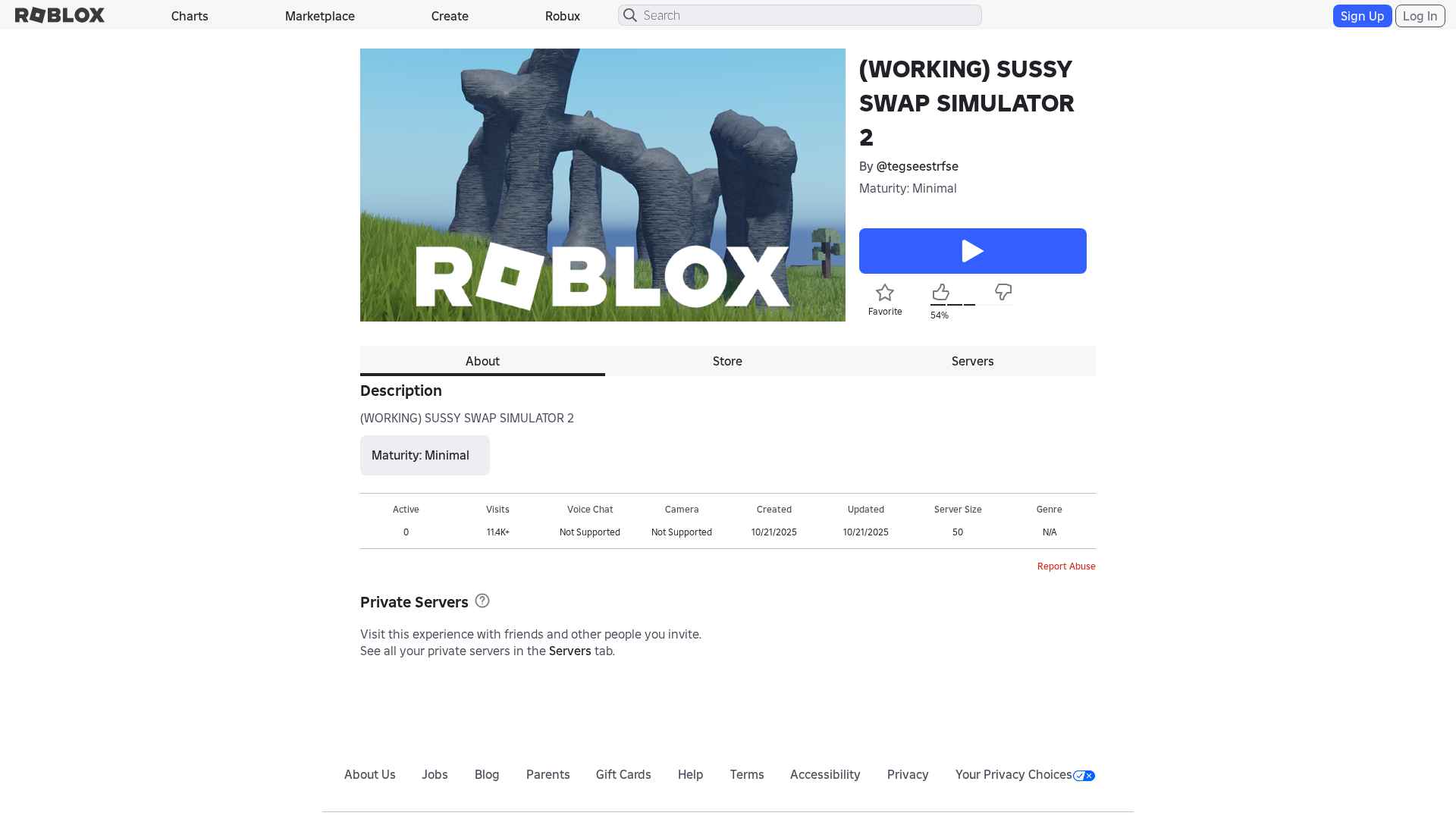 Screenshot of www.roblox.et