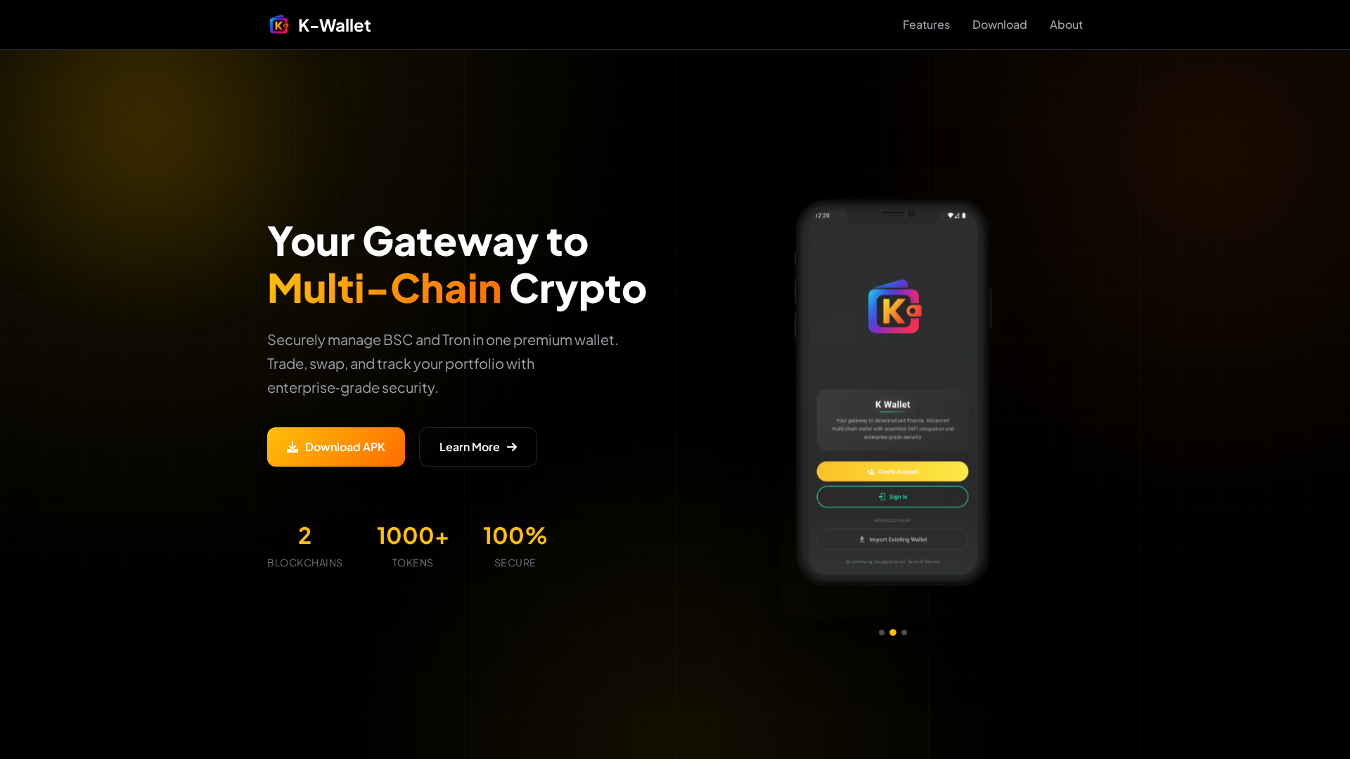 Screenshot of kwallet.trade
