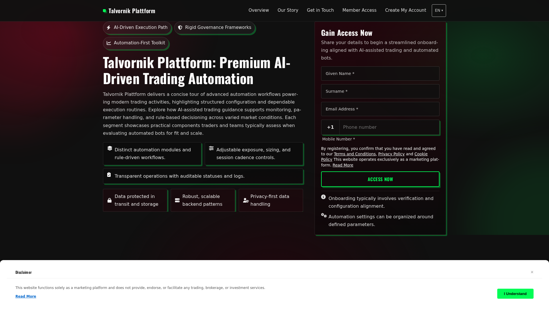 Screenshot of talvornikplattform.click