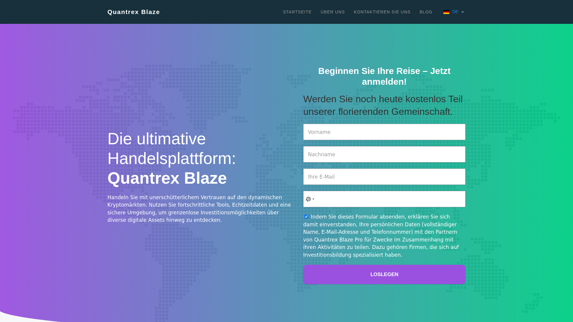 Screenshot of quantrexblaze-ai.de
