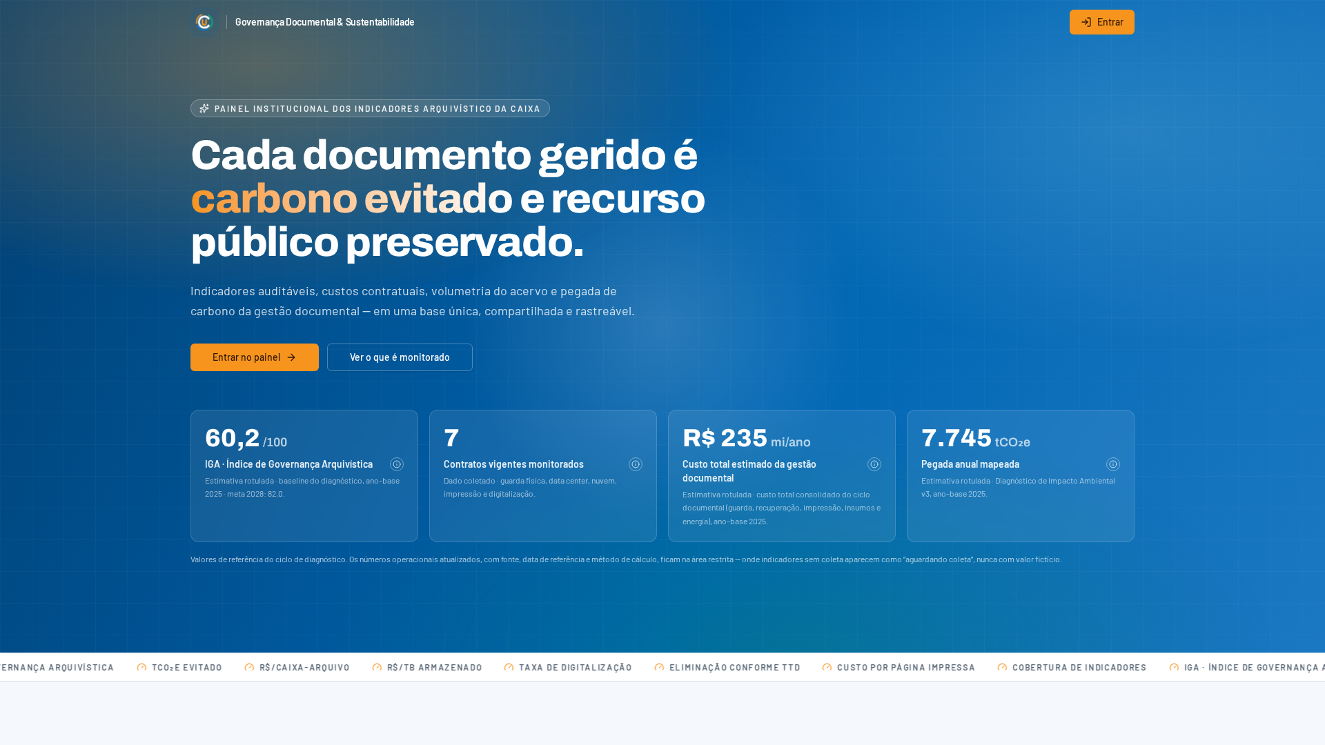 Screenshot of indicadorescaixa-unb.online