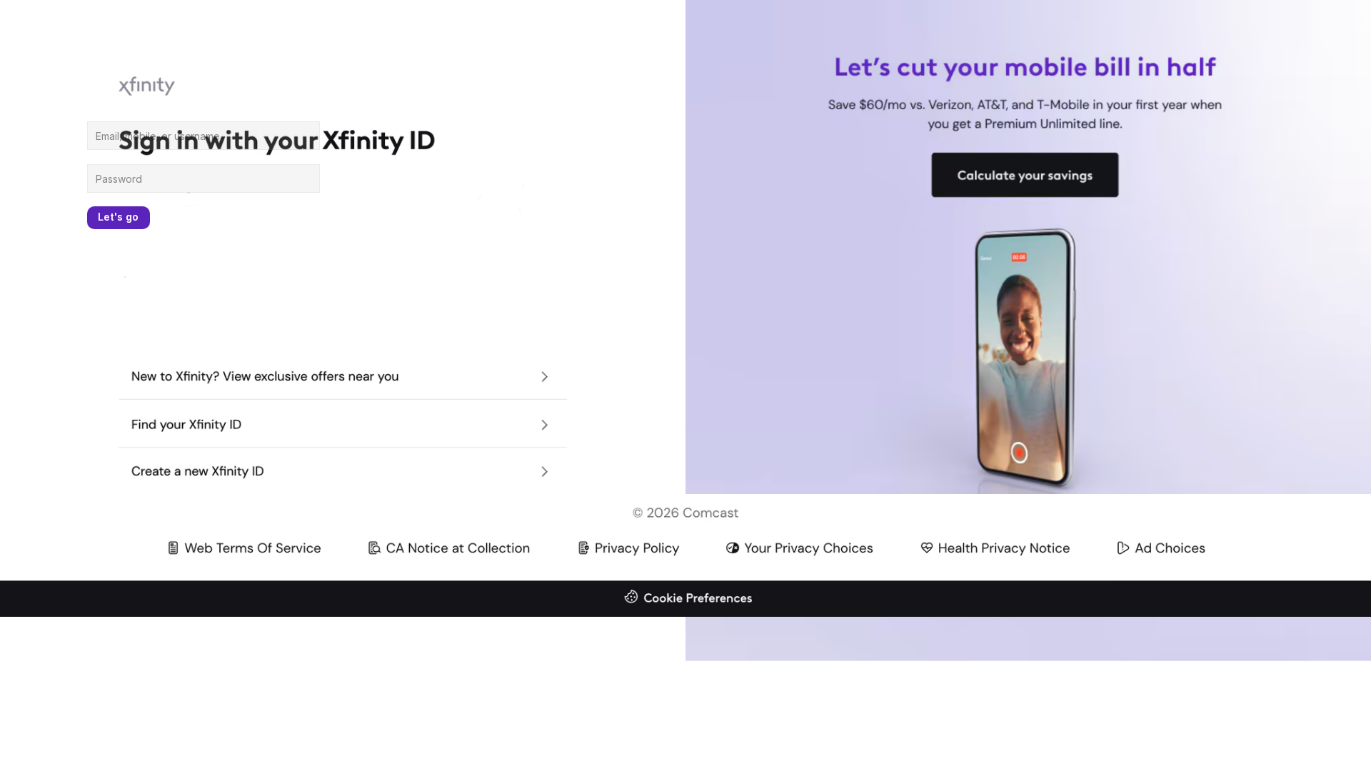 Screenshot of customerc0mcastweb.framer.website
