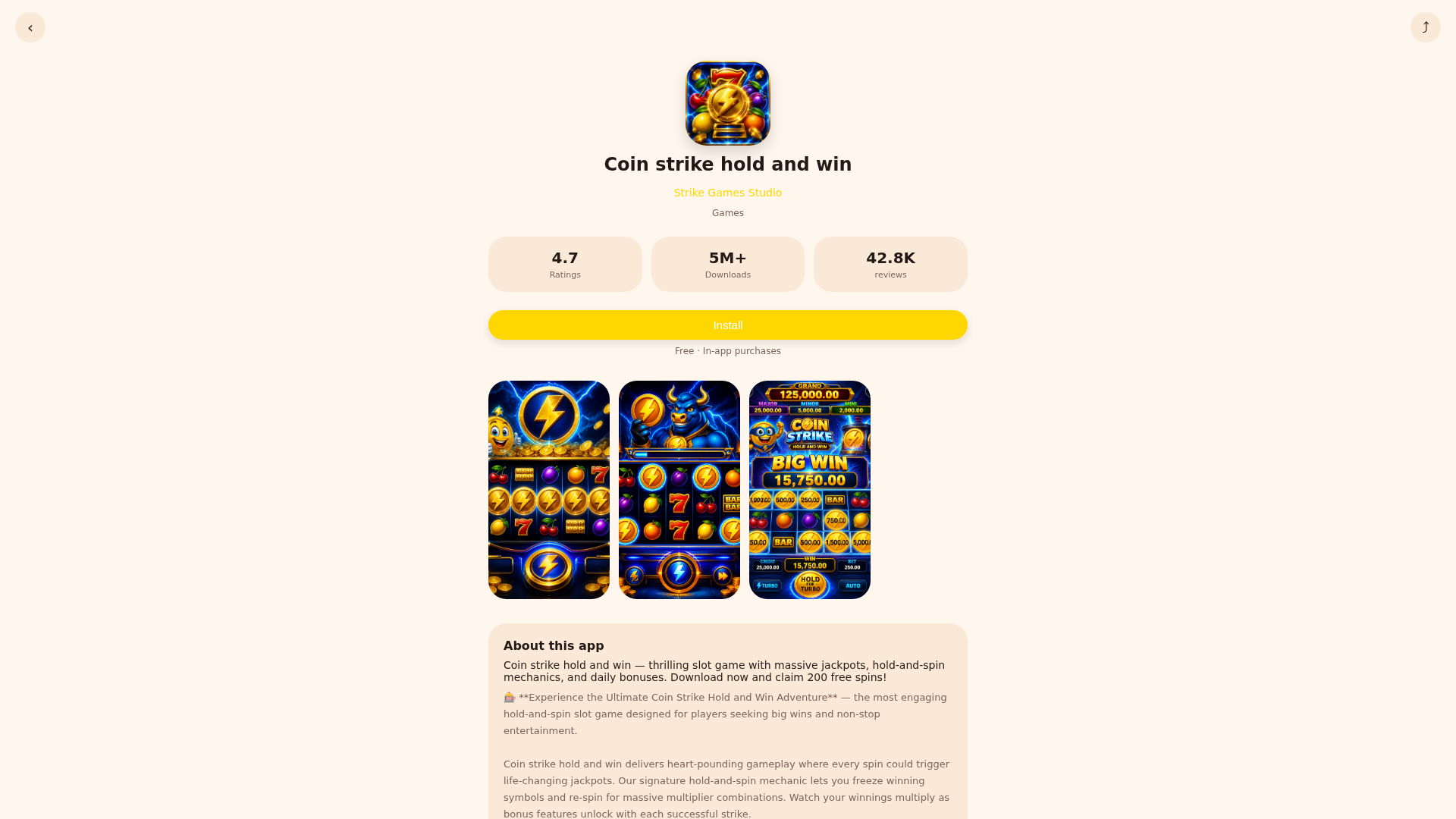 Screenshot of coin-strike-hold-and-win.co