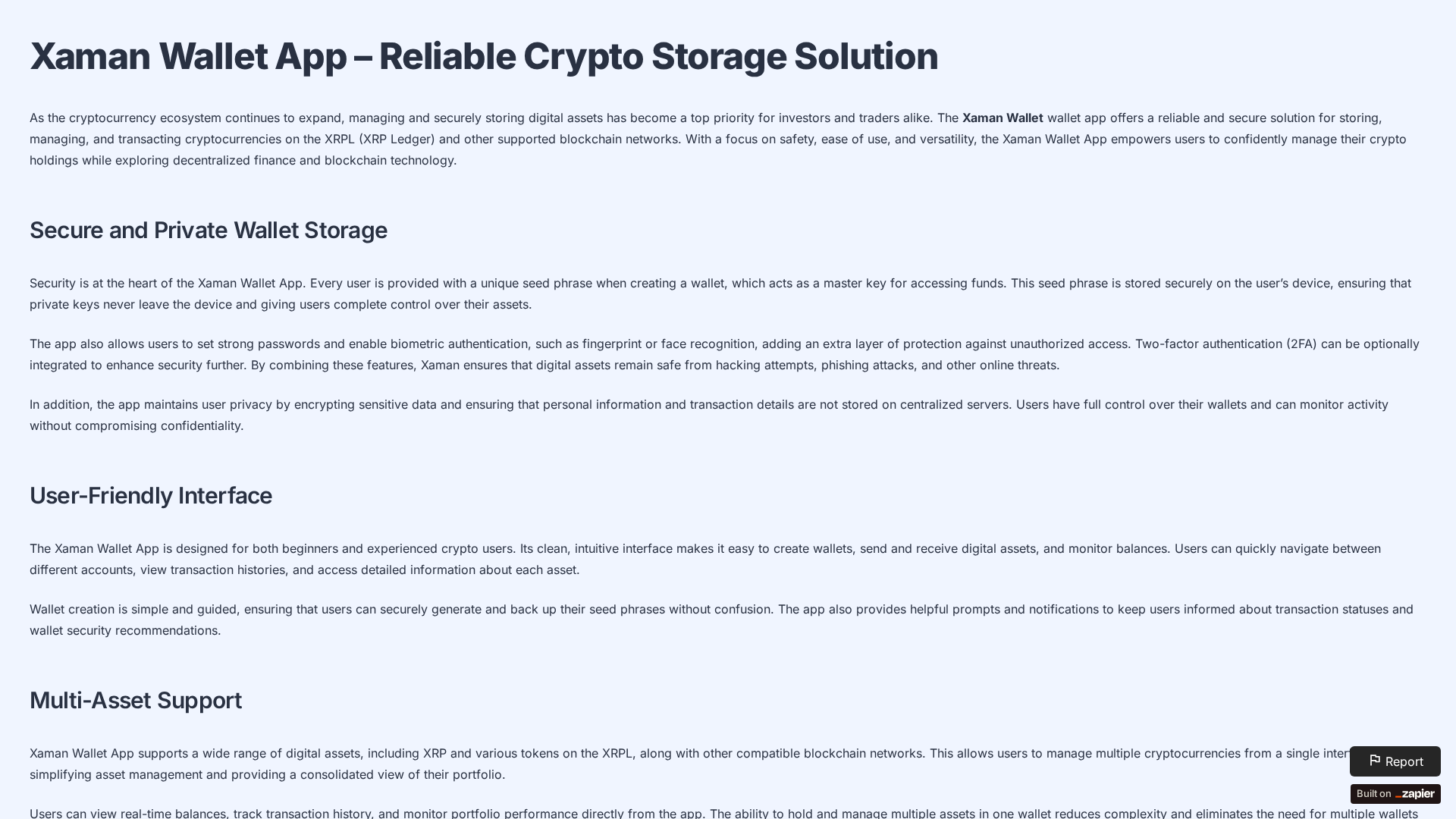 Screenshot of xamanwalelt.zapier.app