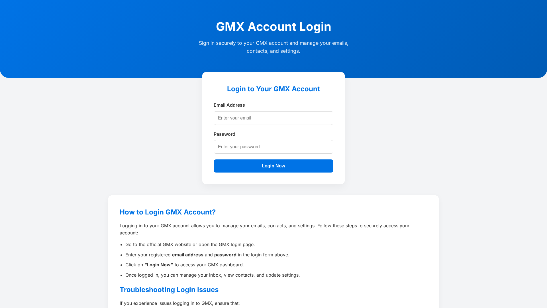 Screenshot of gmx-account.pages.dev