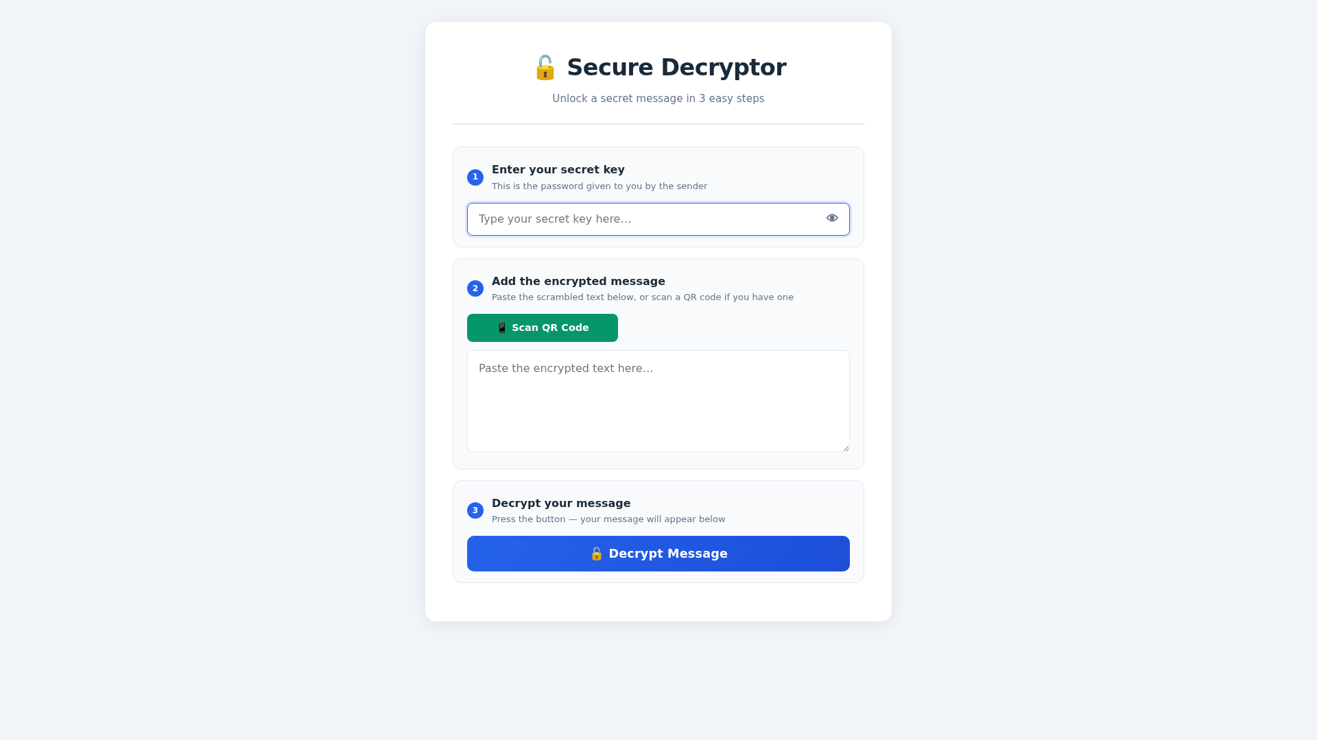Screenshot of decrypt-web-app.pages.dev