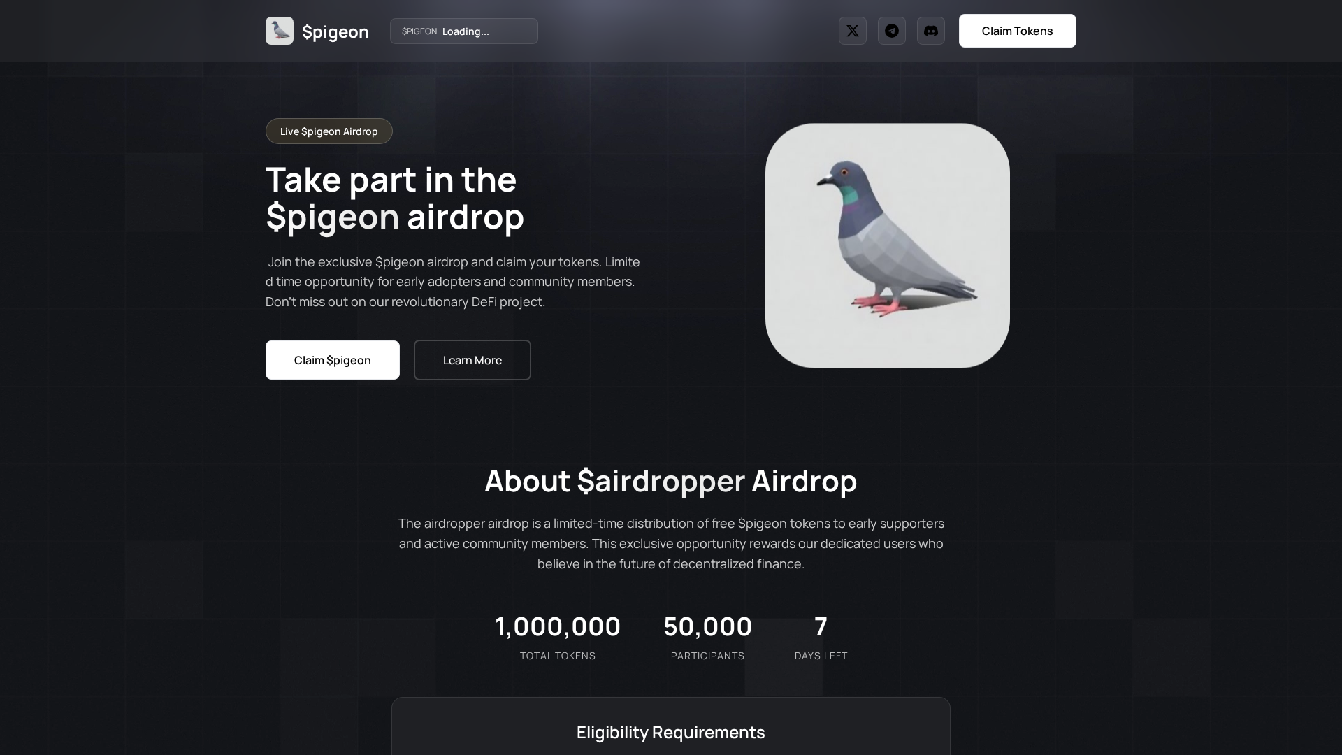 Screenshot of claim-pigeon.pages.dev