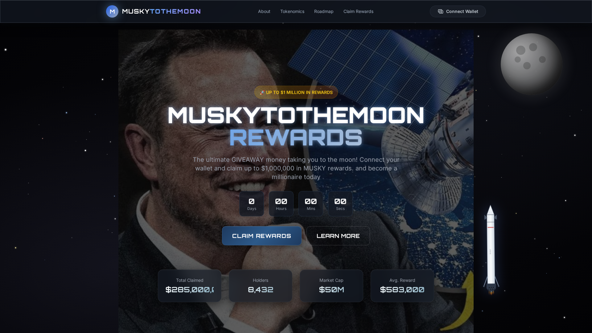 Screenshot of elontothemoonreward.sbs