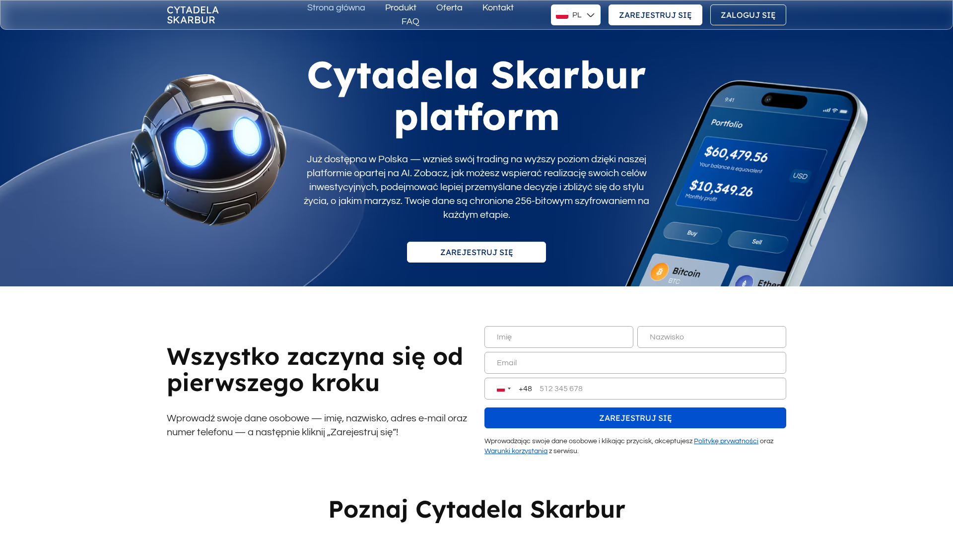 Screenshot of cytadelaskarbur.com