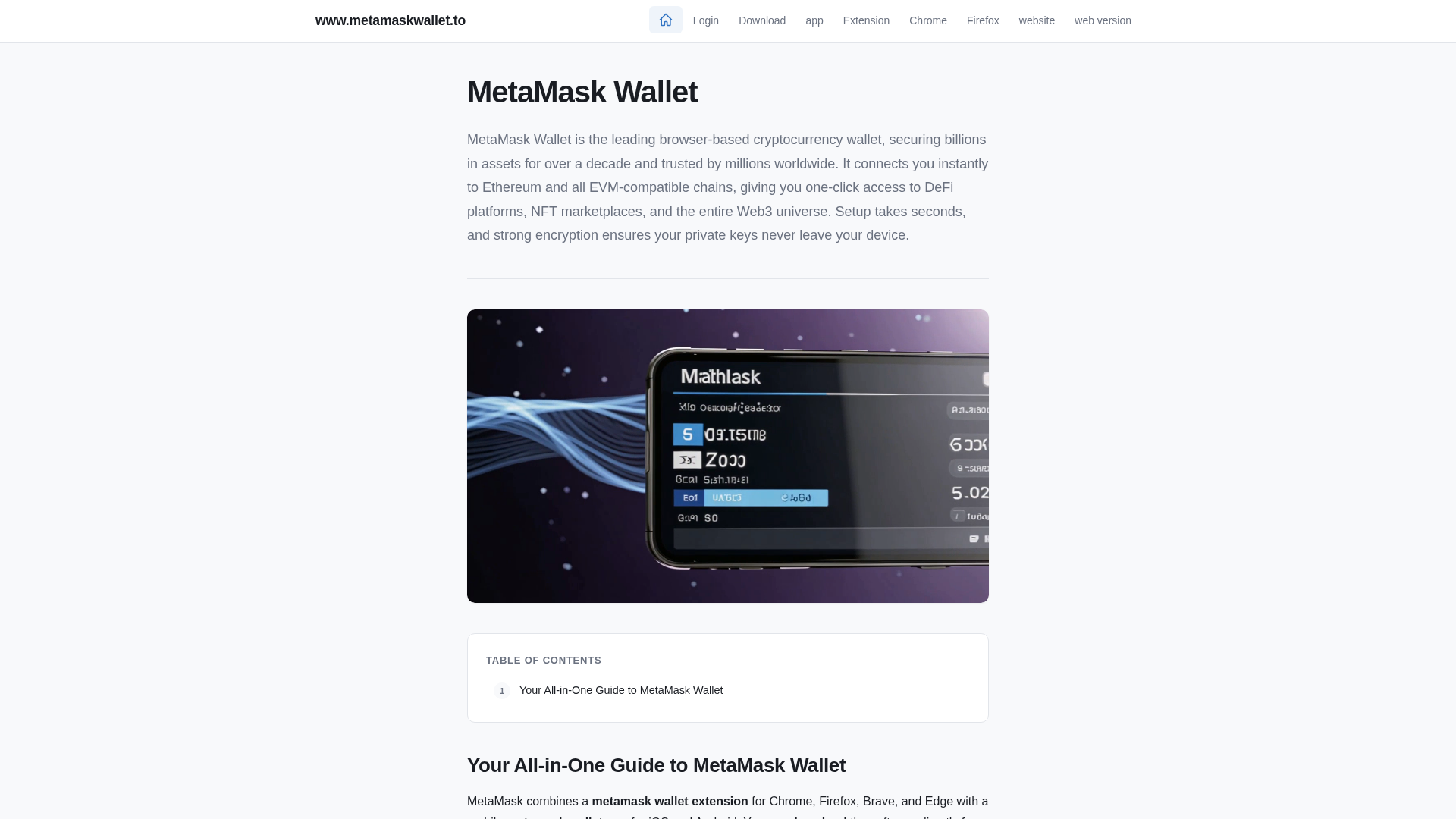 Screenshot of www.metamaskwallet.to