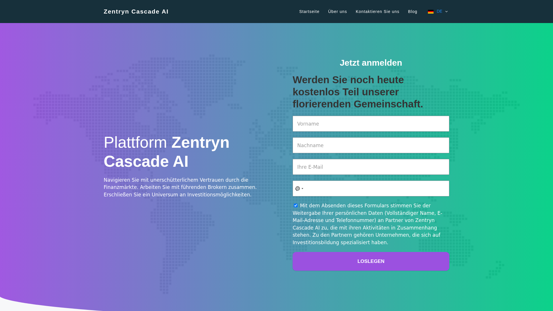 Screenshot of thezentryncascadeai.org