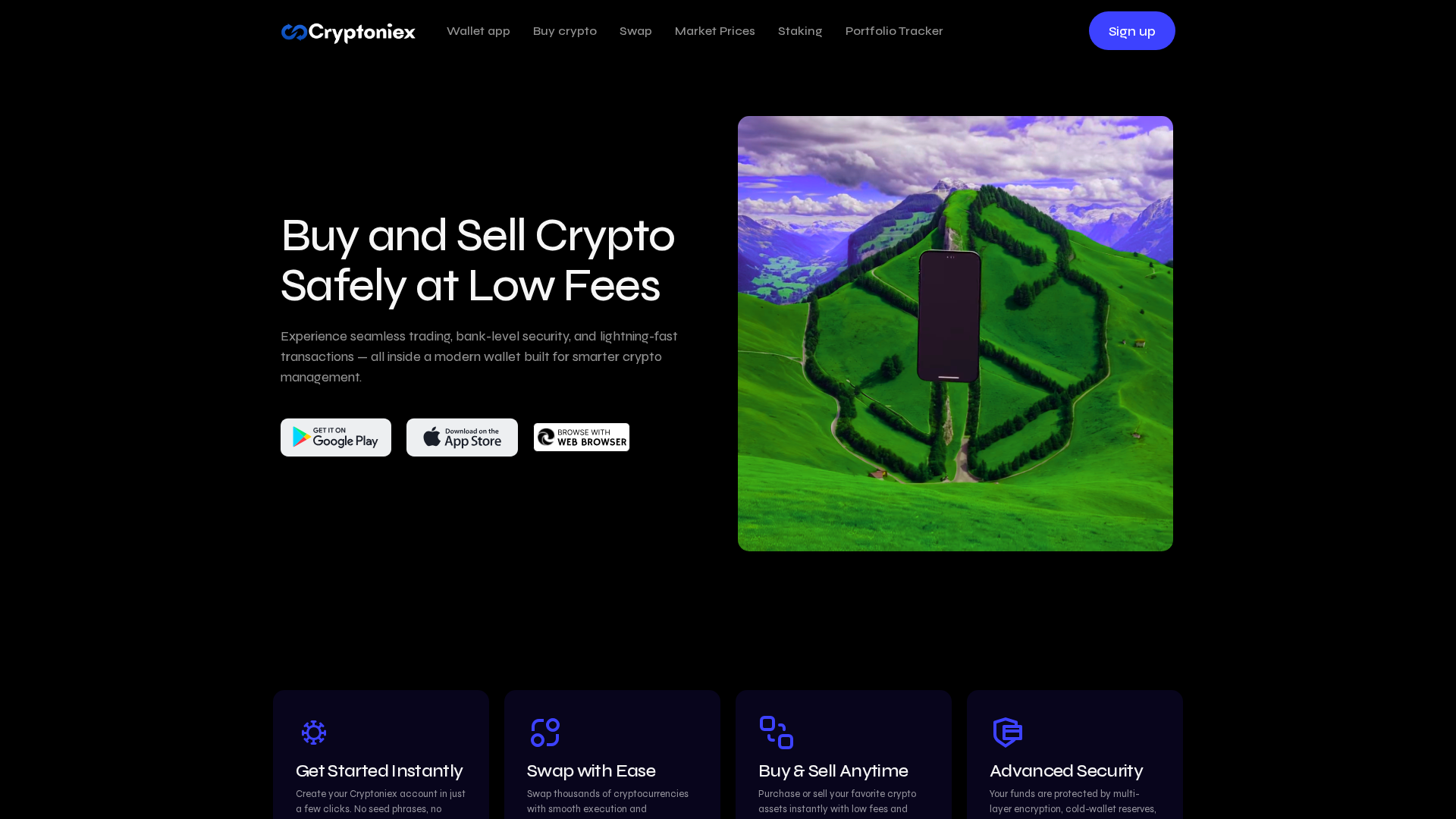 Screenshot of cryptoniex.net