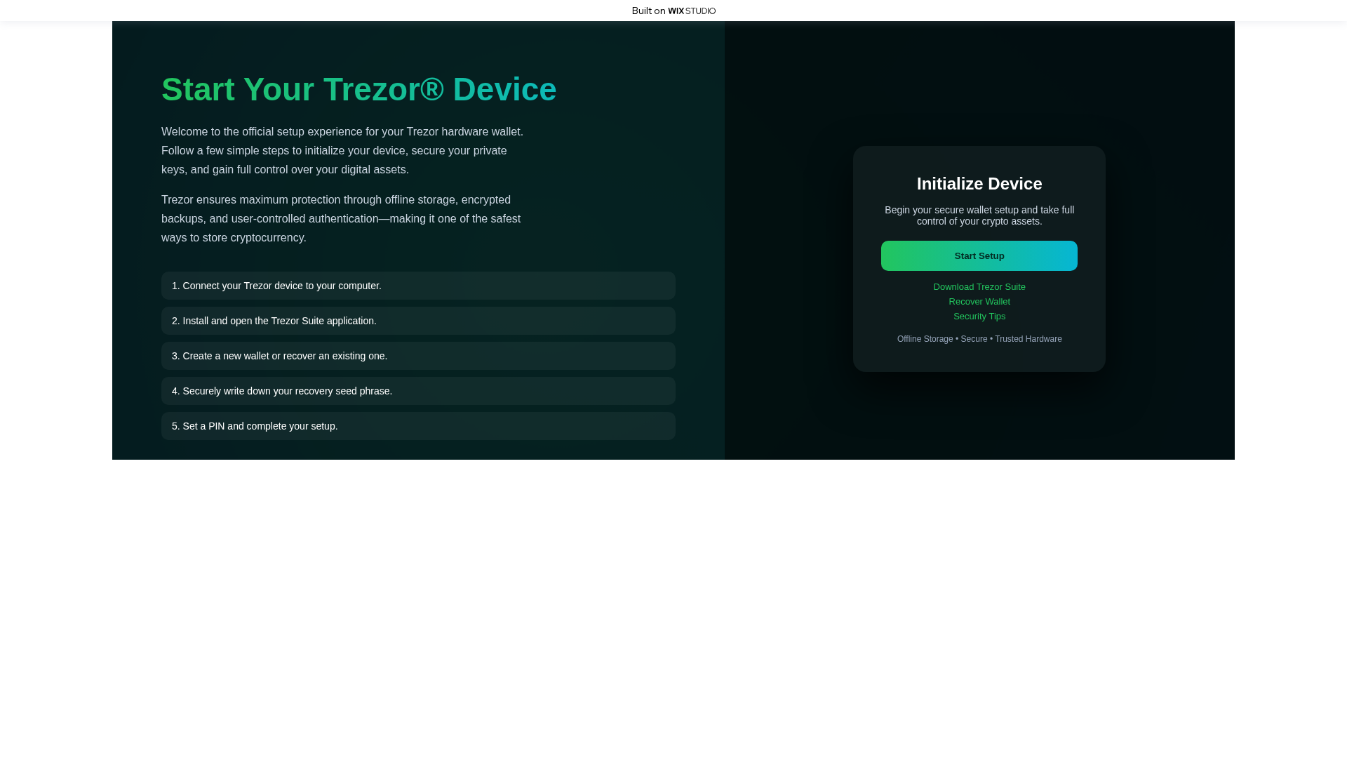 Screenshot of appsio-trezror.wixstudio.com