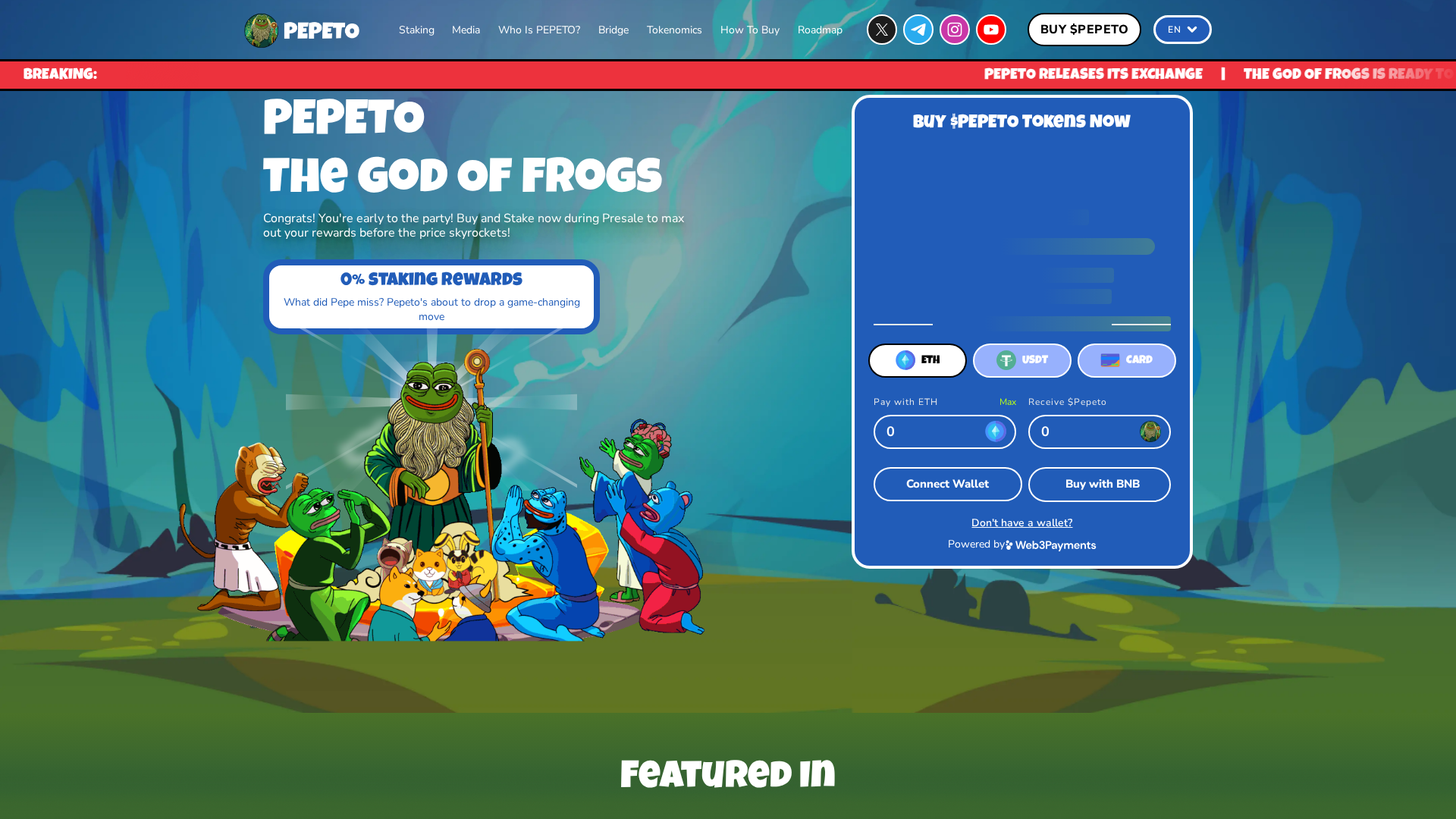Screenshot of pepeto-claims.pages.dev