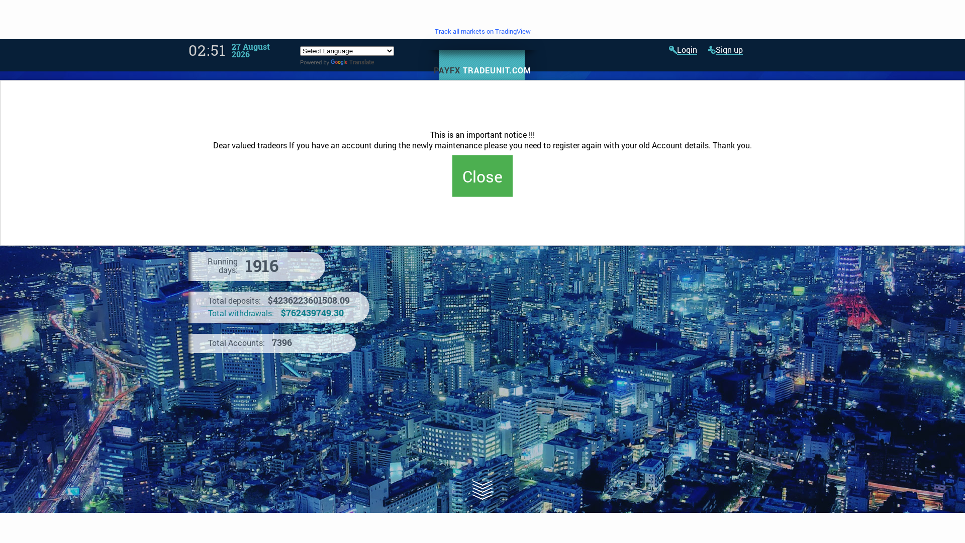 Screenshot of payfxtradeunit.com