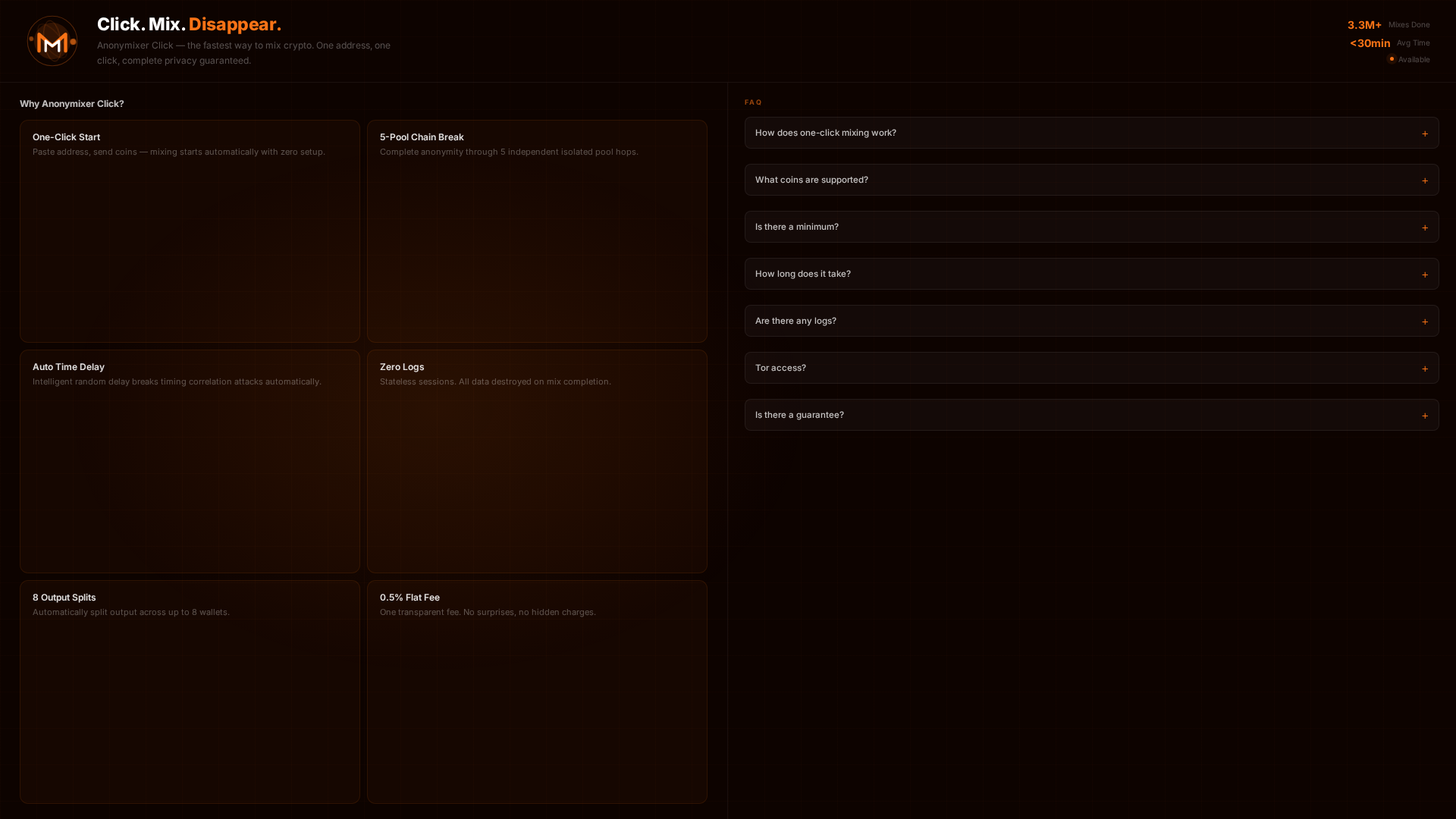 Screenshot of anonymixer.click