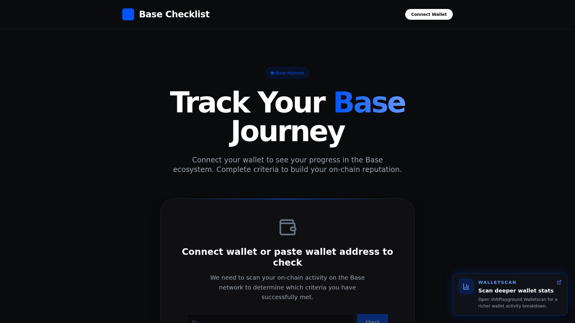 Screenshot of base-checklist.vercel.app