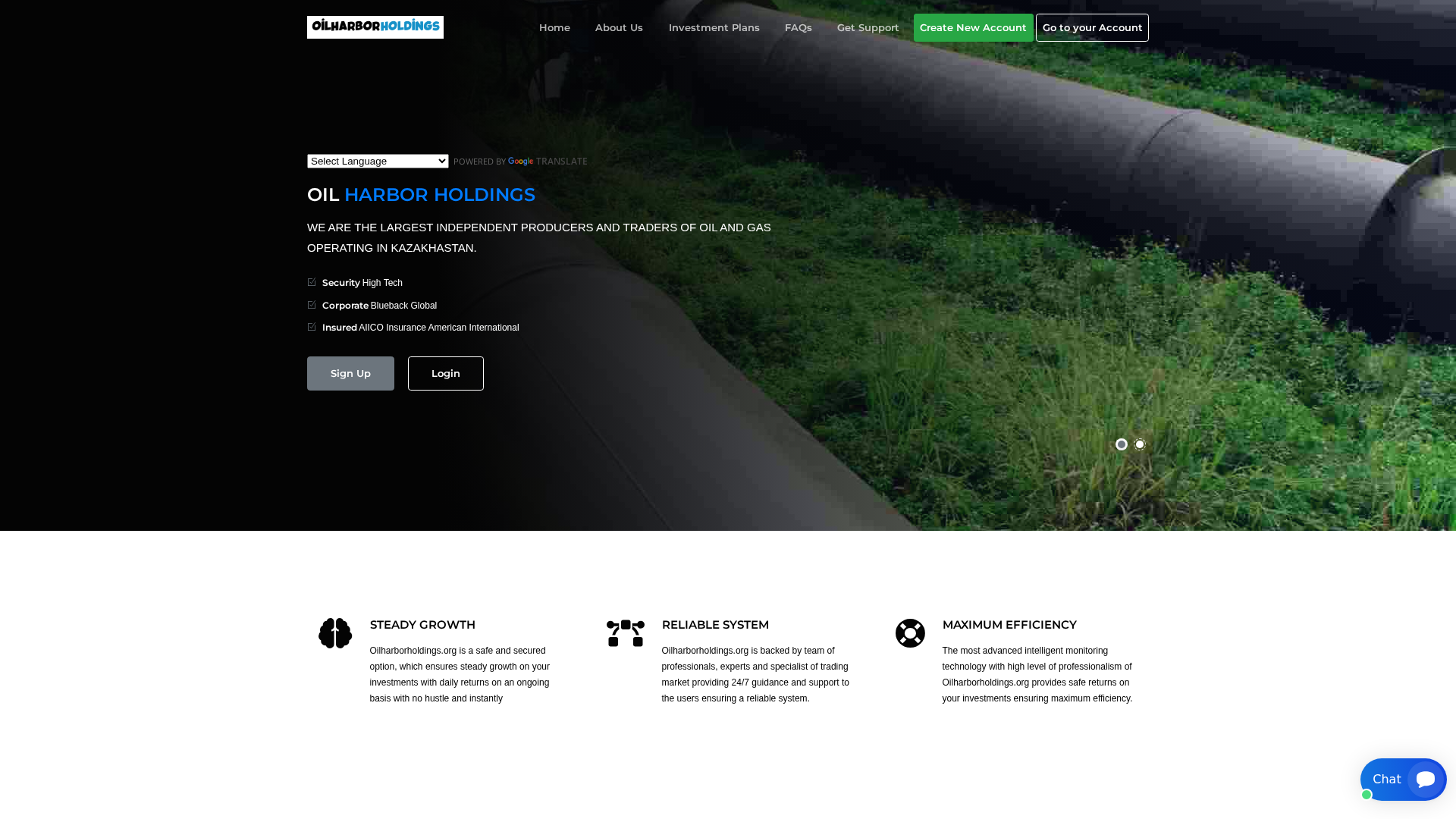 Screenshot of oilharborholdings.org