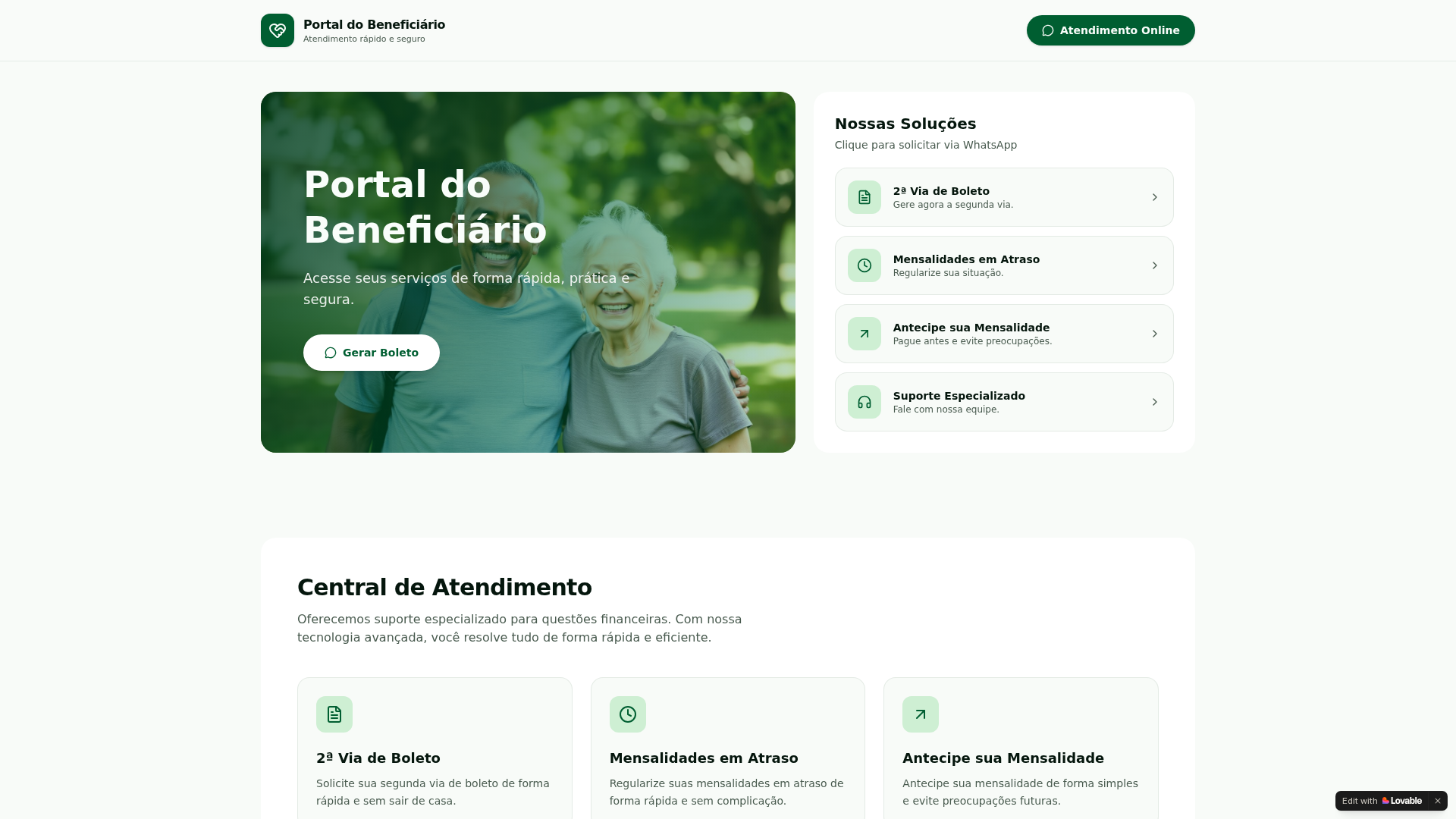 Screenshot of portalonline02.lovable.app