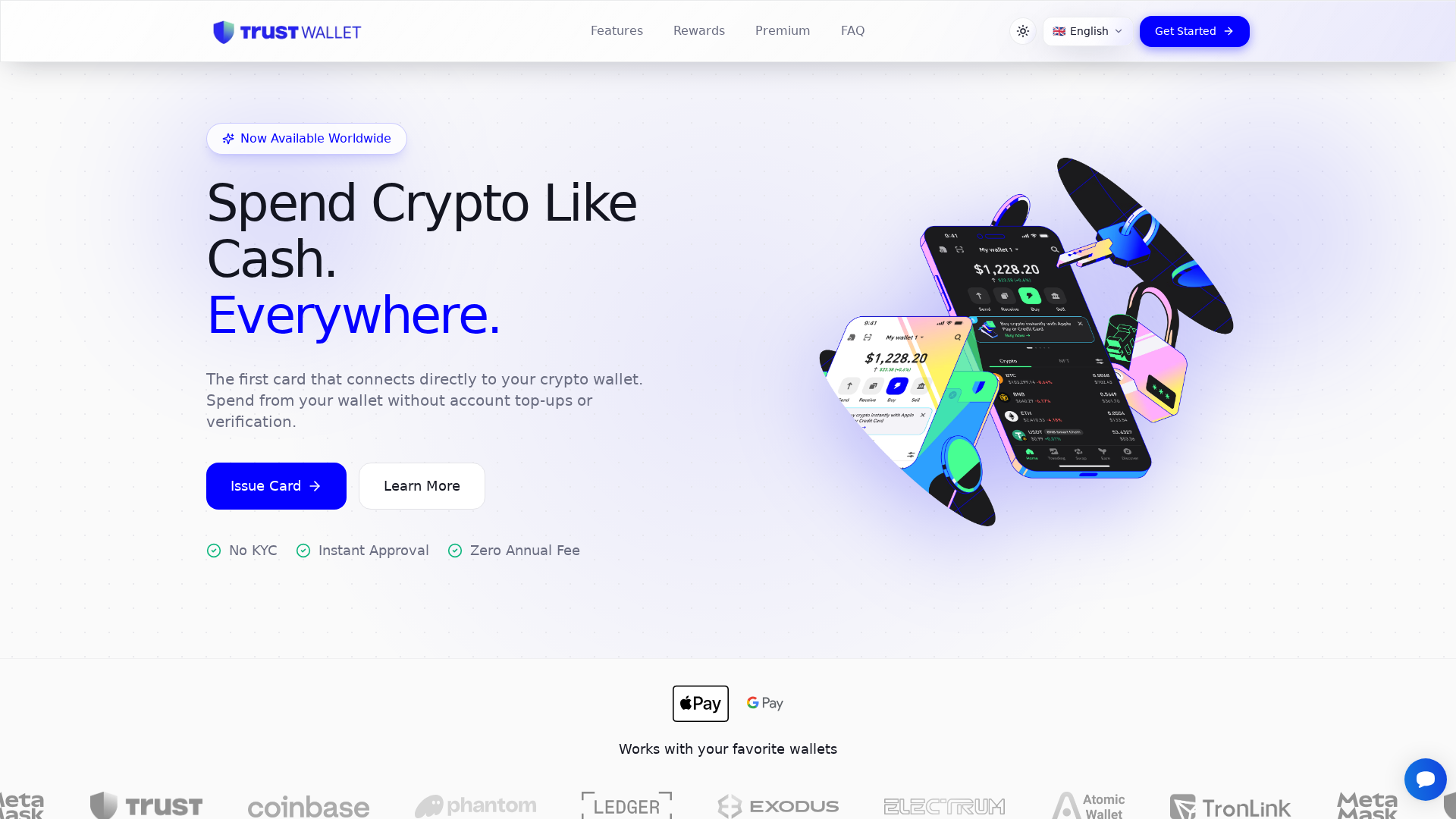Screenshot of trustwalletmycard.com