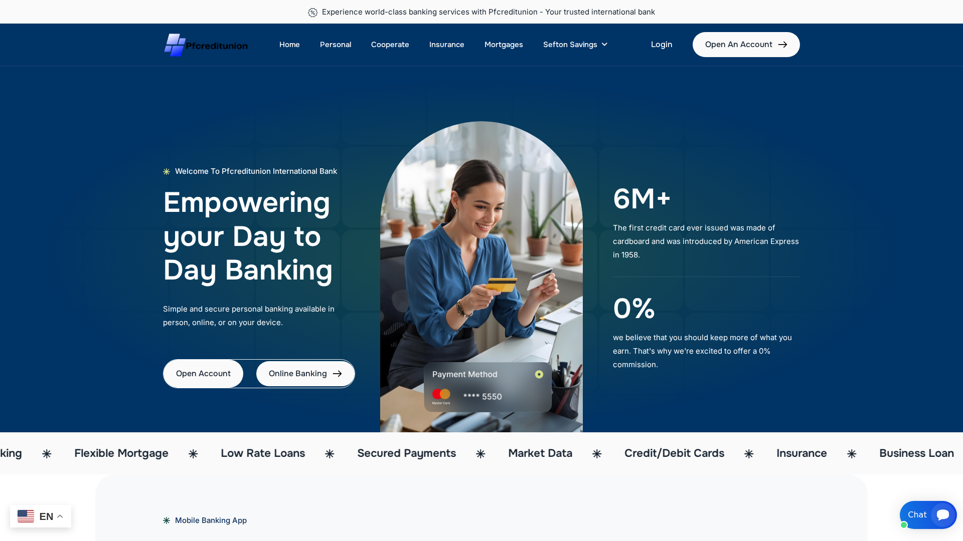 Screenshot of pfcreditunion.com