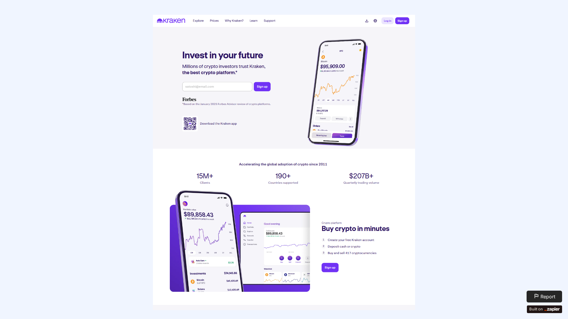 Screenshot of web-kraken-start.zapier.app
