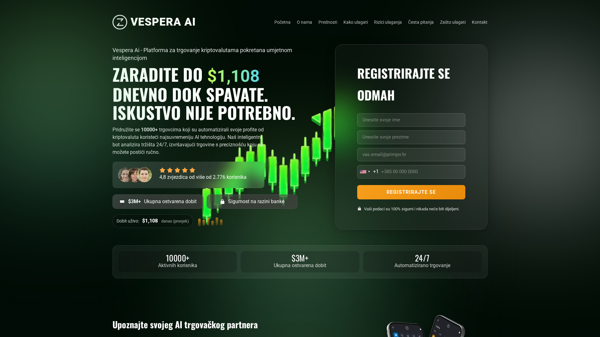 Screenshot of vesperaaitrade.com