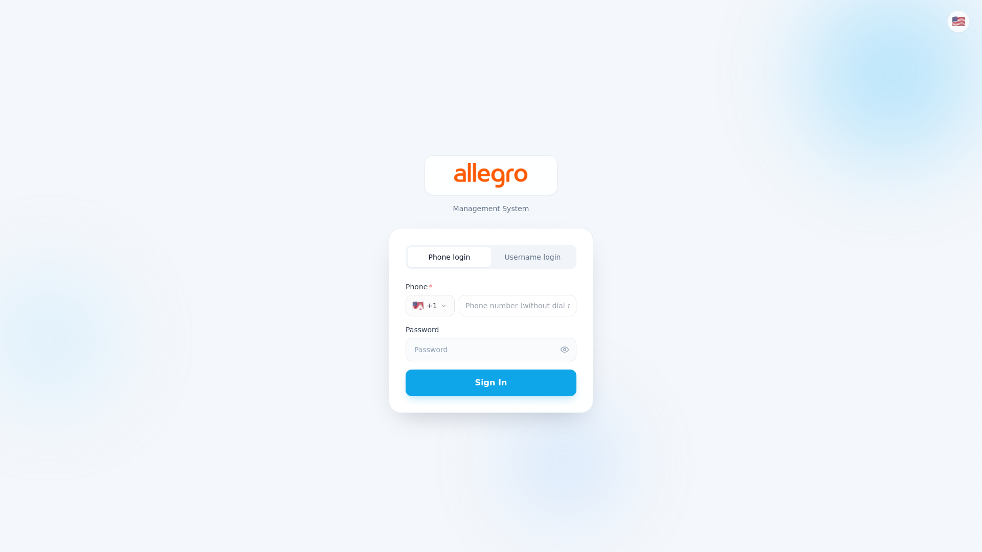 Screenshot of merchant.allegroshop.co