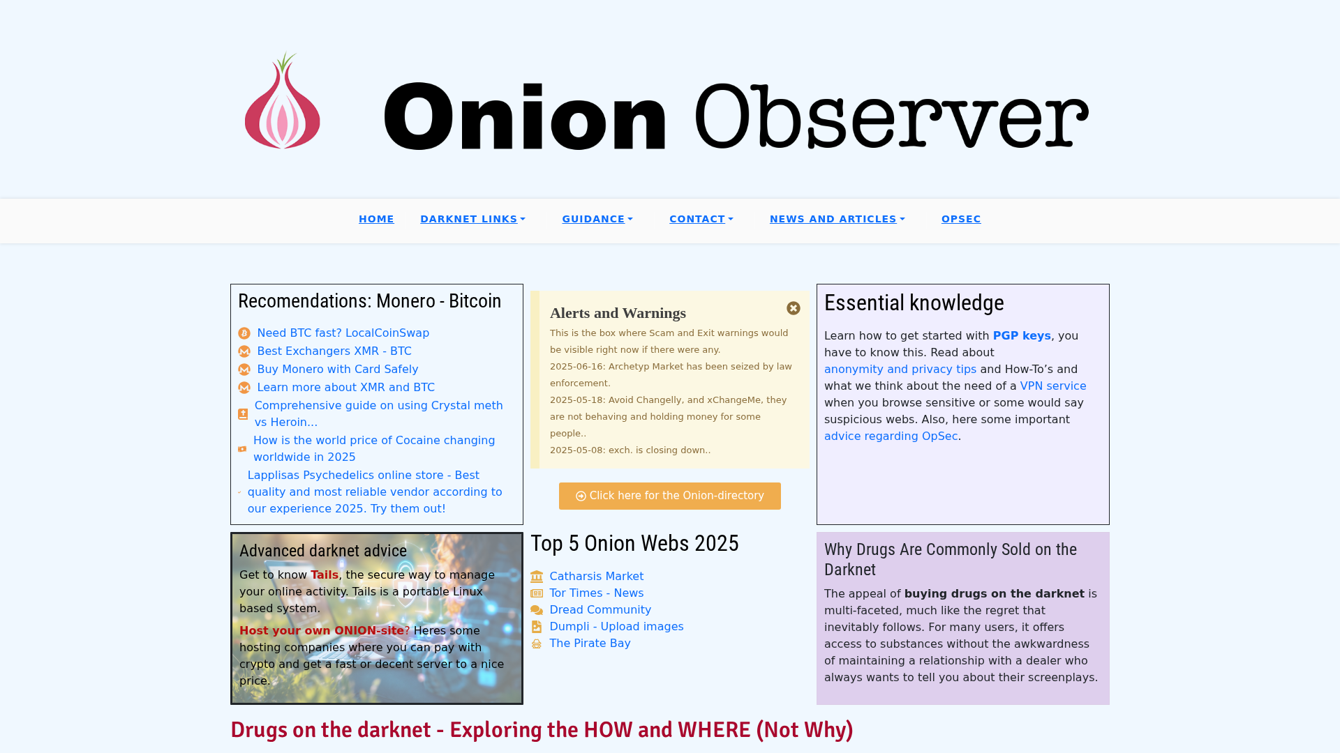 Screenshot of onion.observer