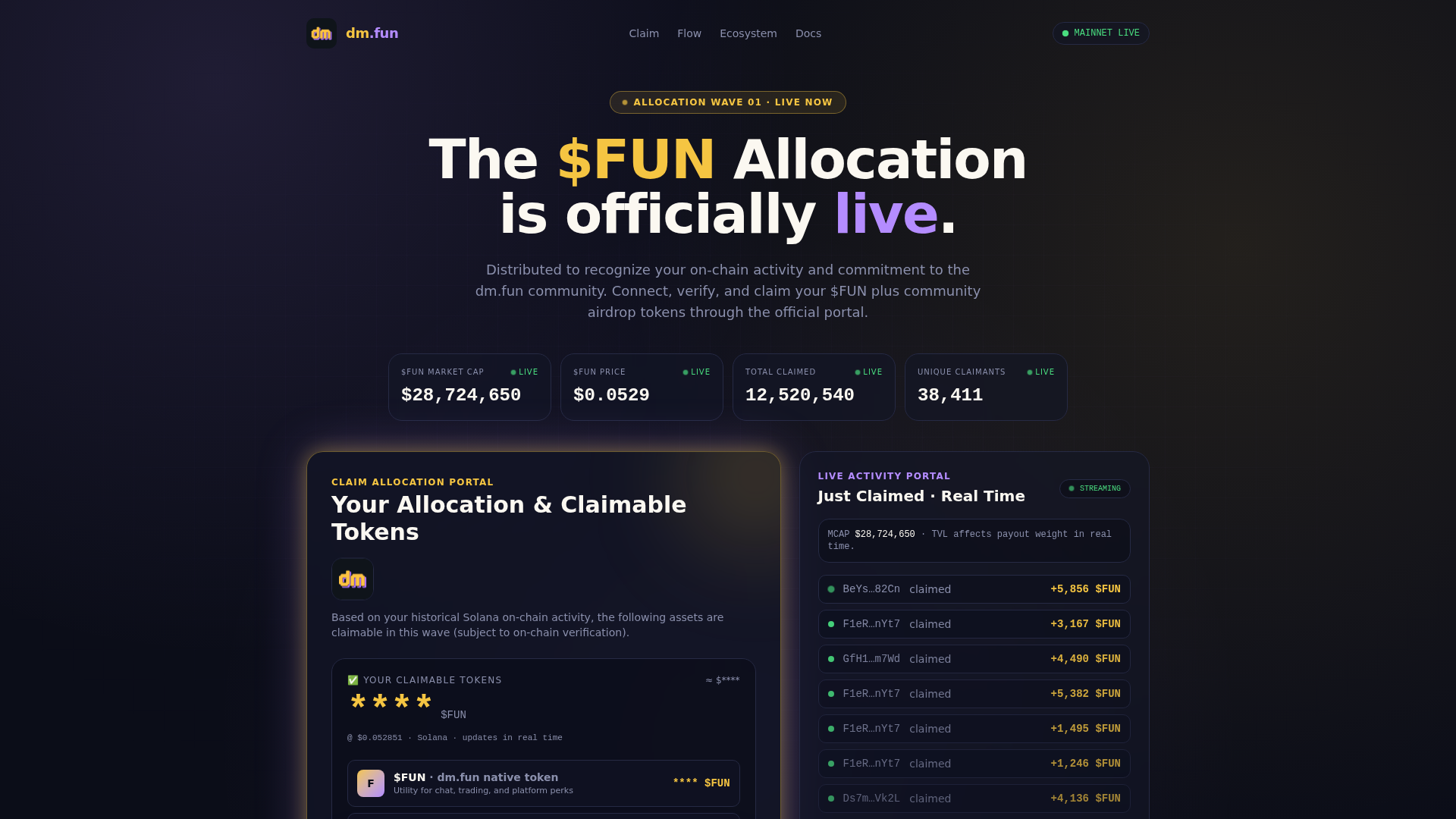 Screenshot of dmdotfun.info