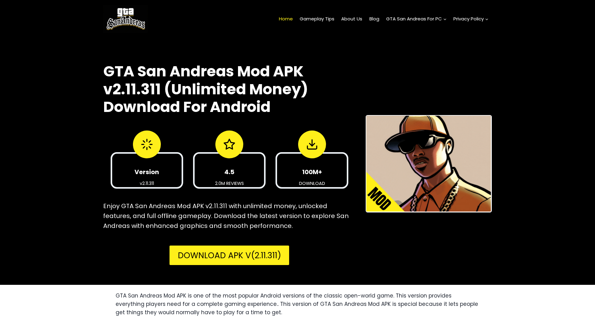 Screenshot of gtasanandreusapk.com
