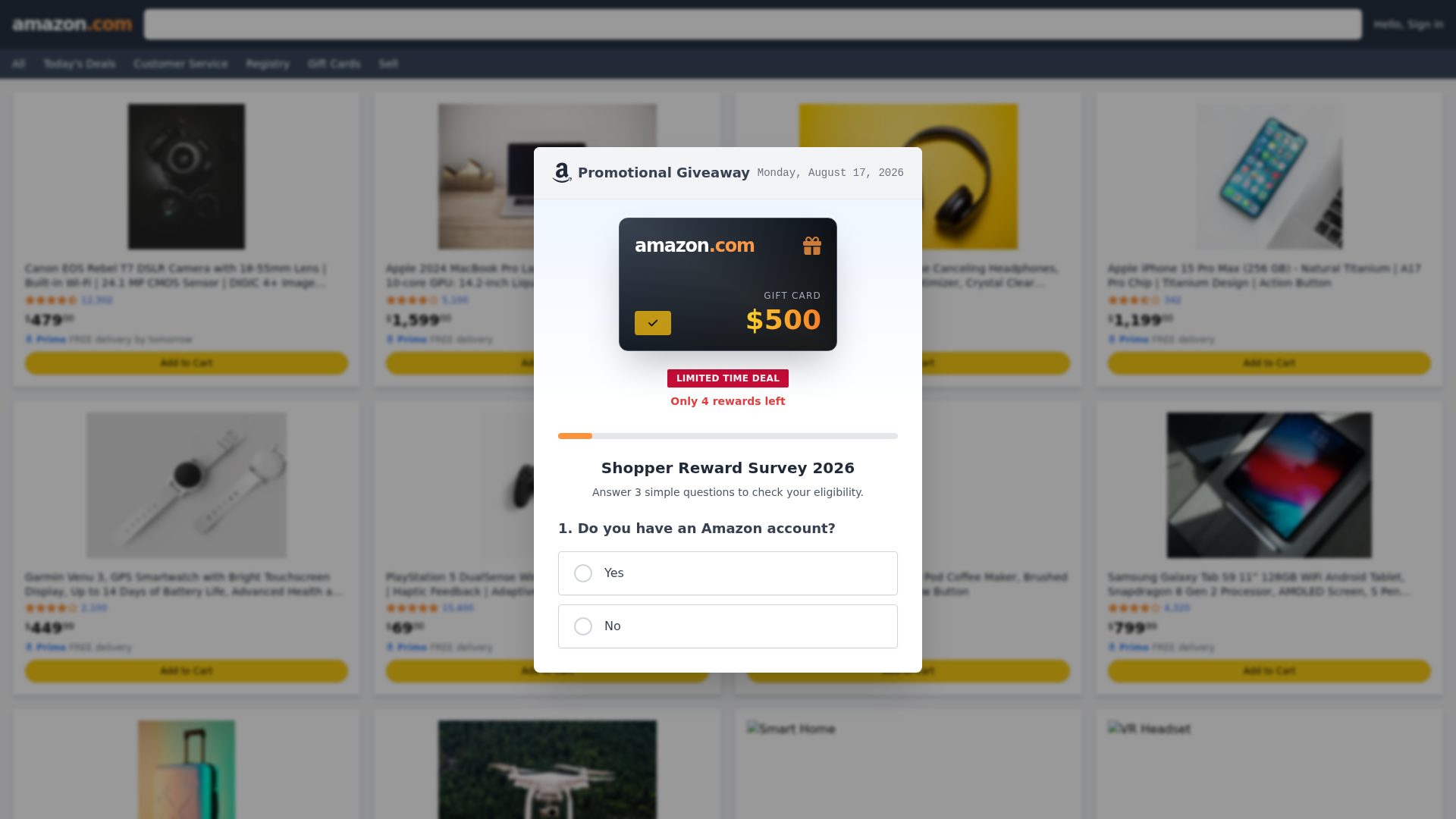 Screenshot of quiz-amazon.shop