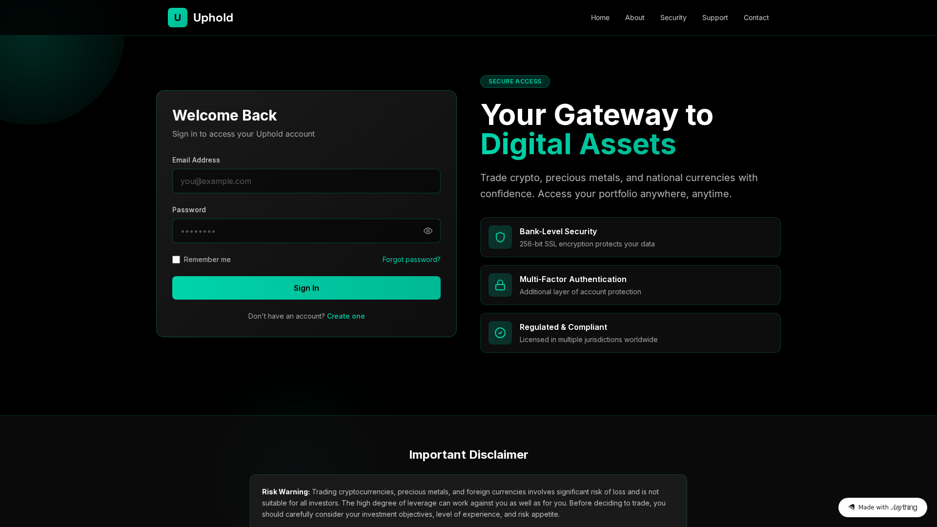 Screenshot of secure-uphold-io.created.app