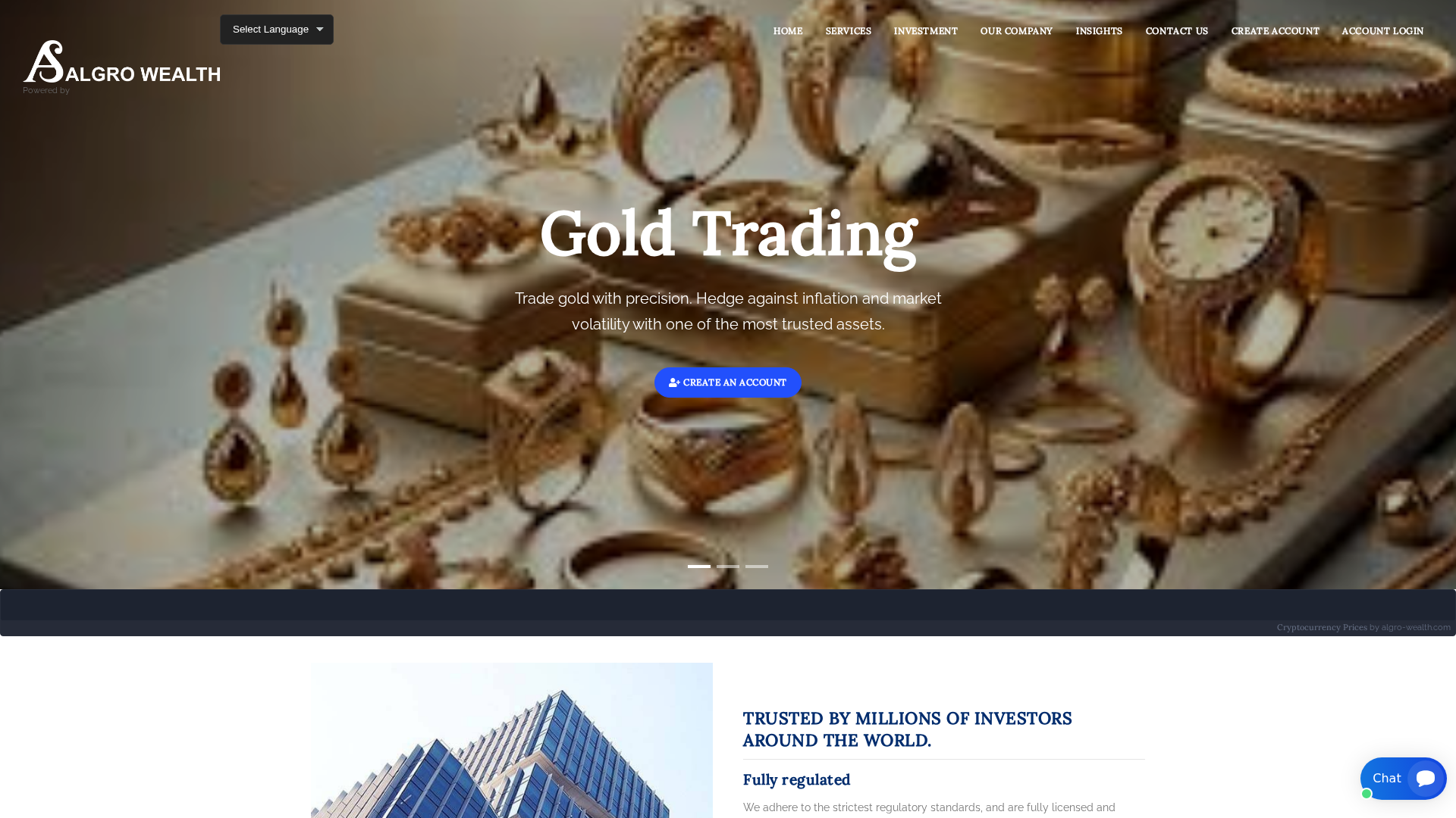 Screenshot of algro-wealth.com
