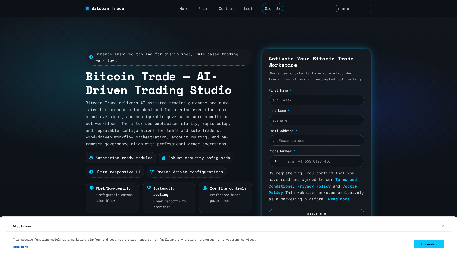 Screenshot of bitcoin-trade.click