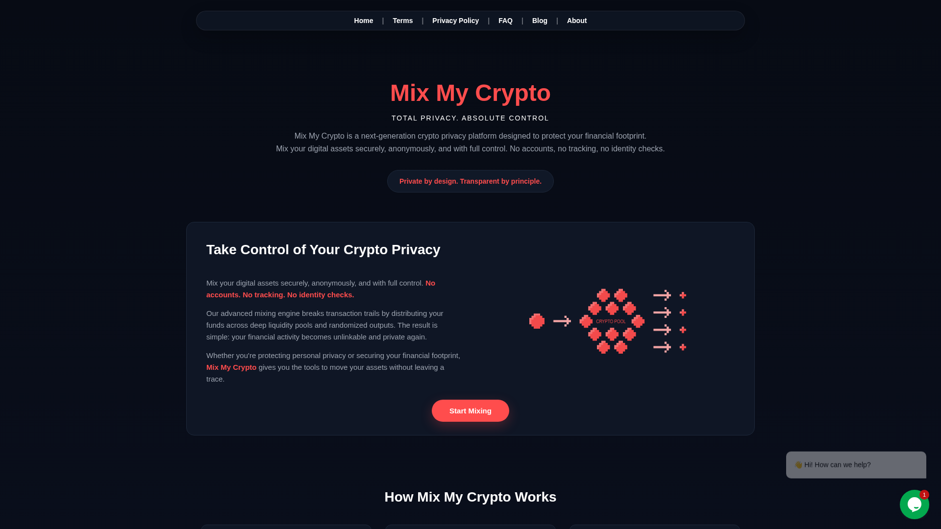 Screenshot of mixmycrypto.net