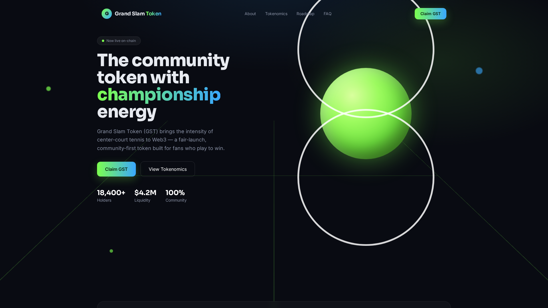 Screenshot of grandslamtoken.app