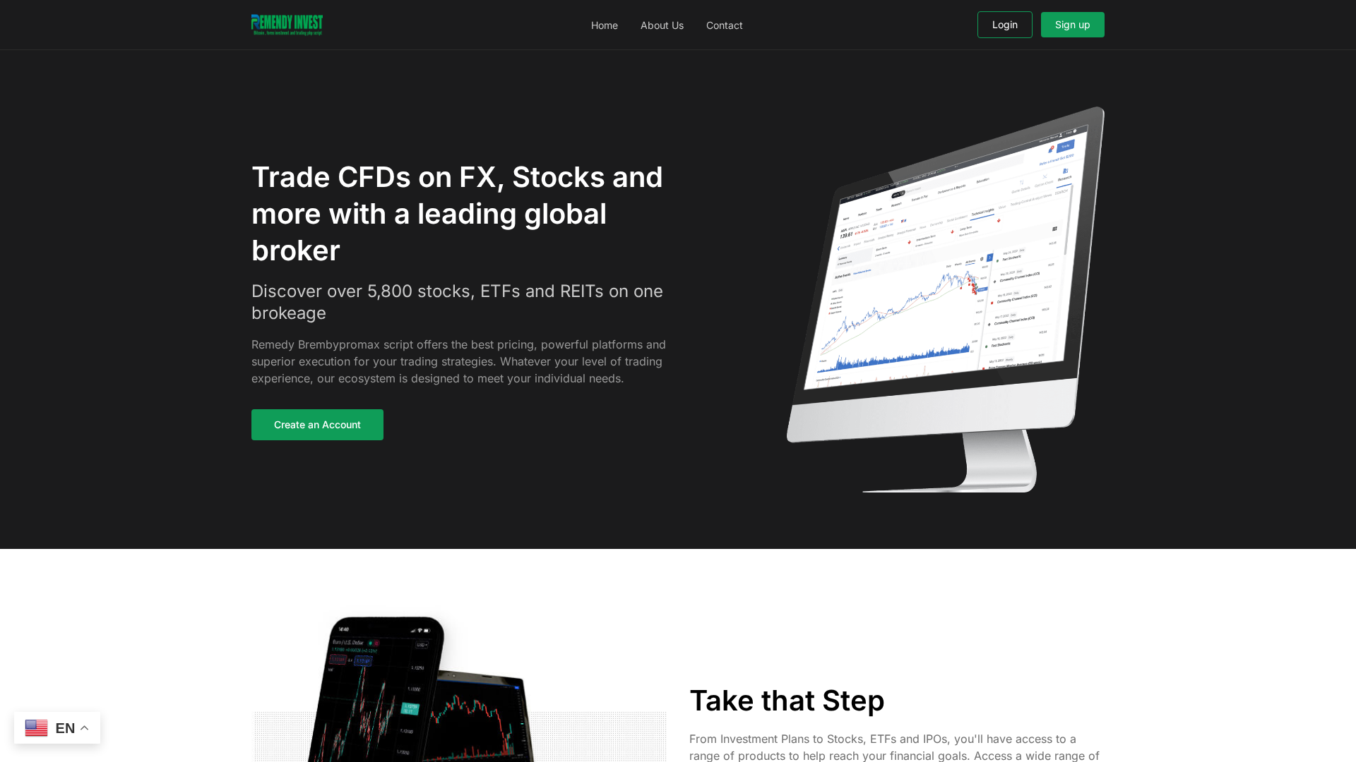 Screenshot of gradefx.market