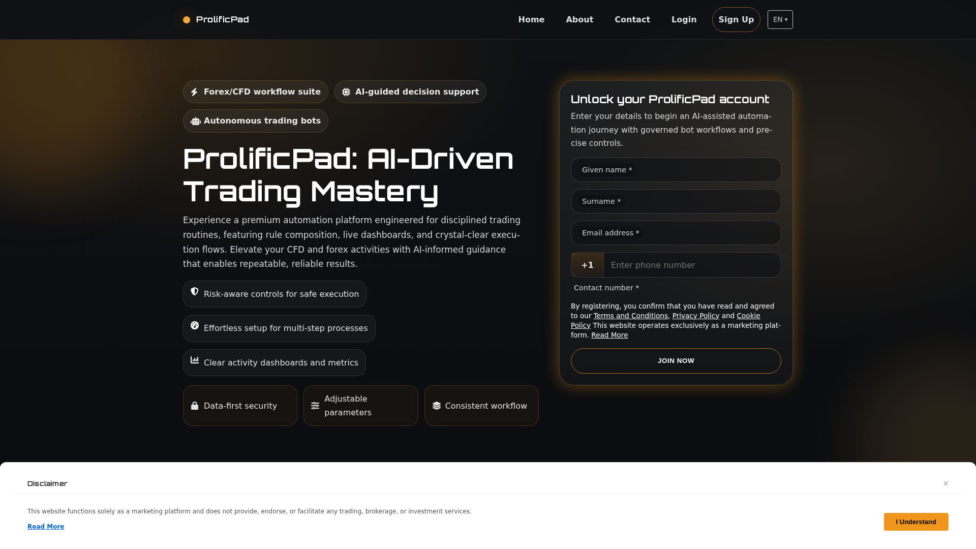 Screenshot of prolificpad.digital