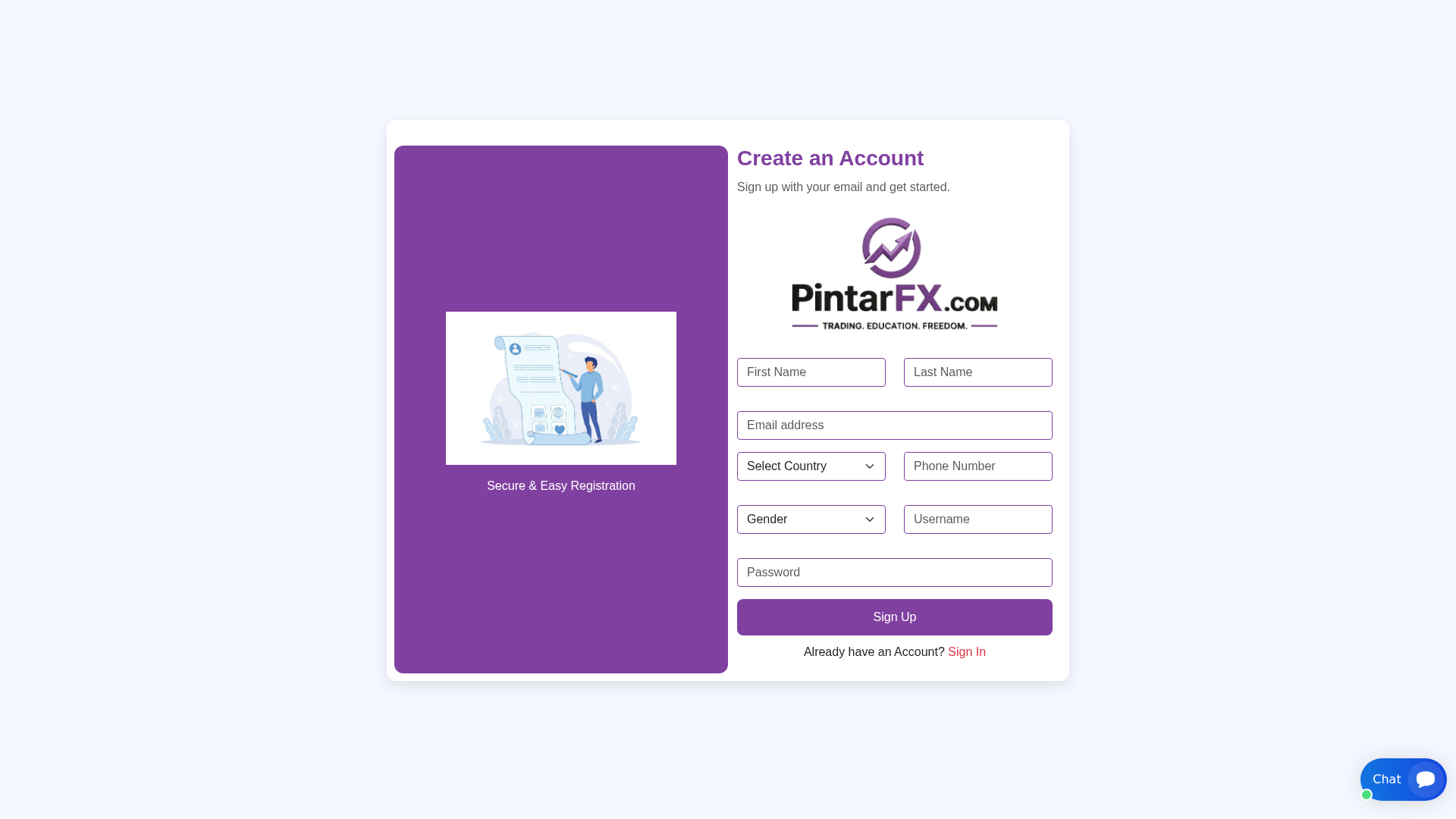 Screenshot of pintarfx.com