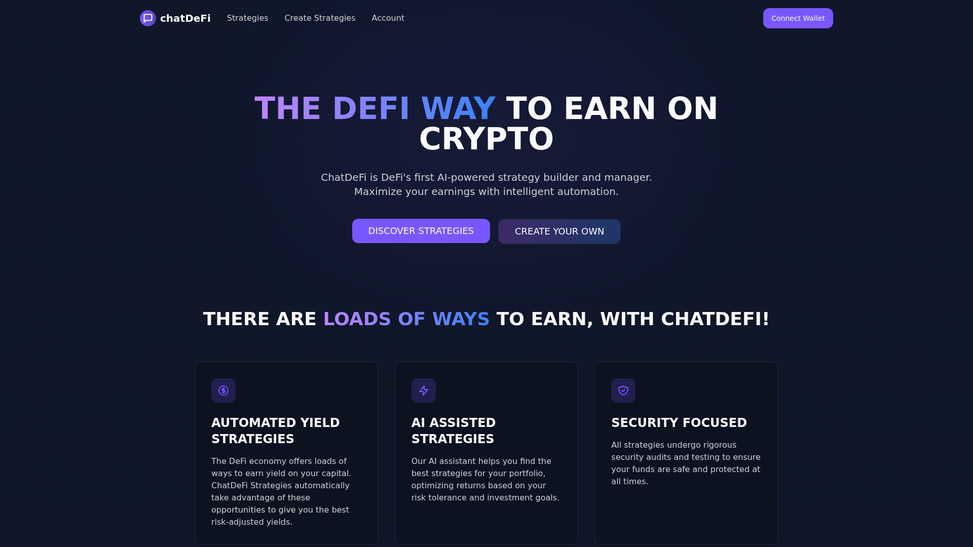 Screenshot of chatdefi.app