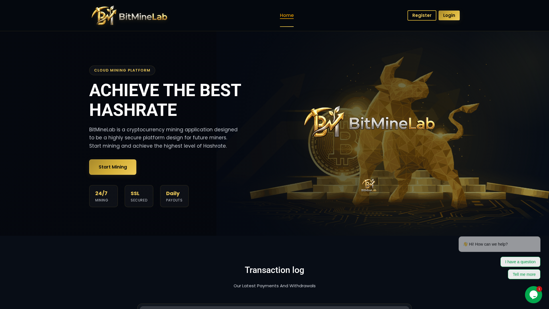 Screenshot of bitminelabpro.com
