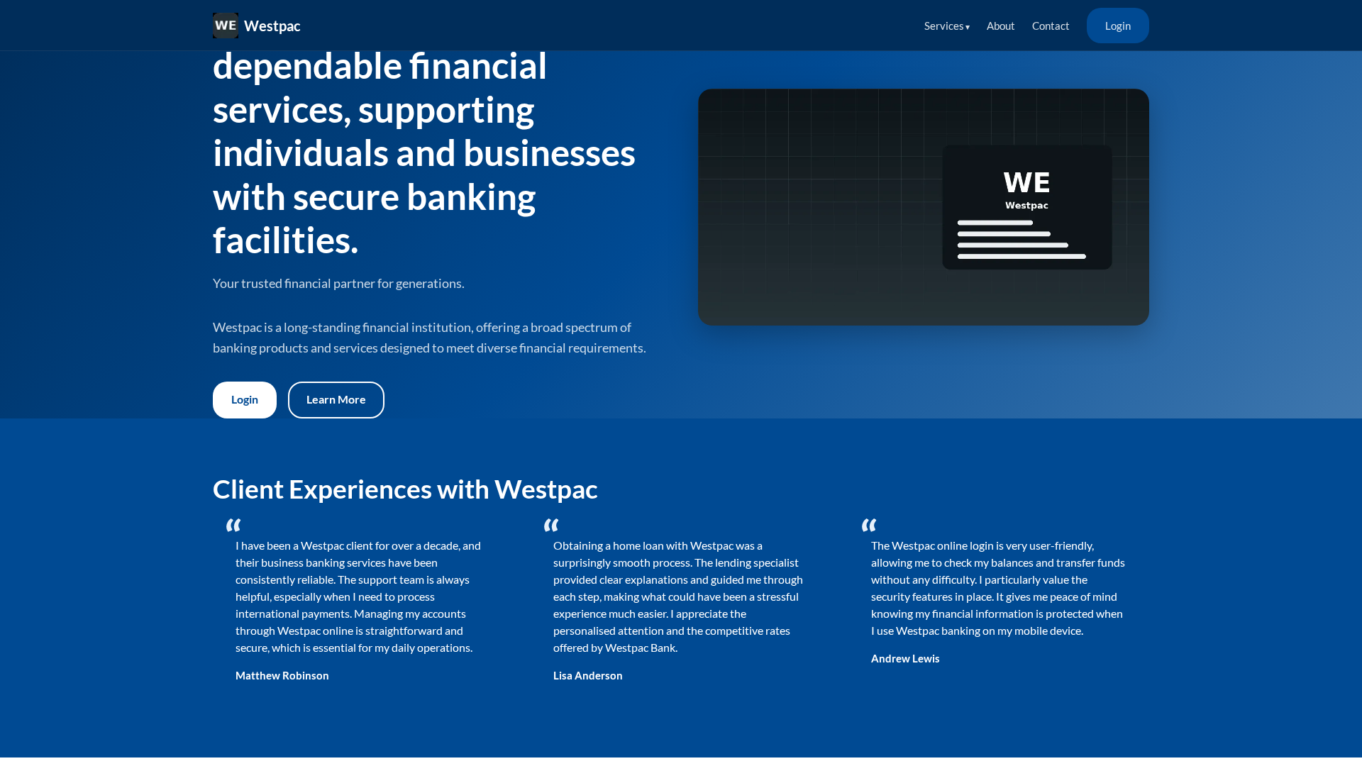 Screenshot of westpac.gr.com