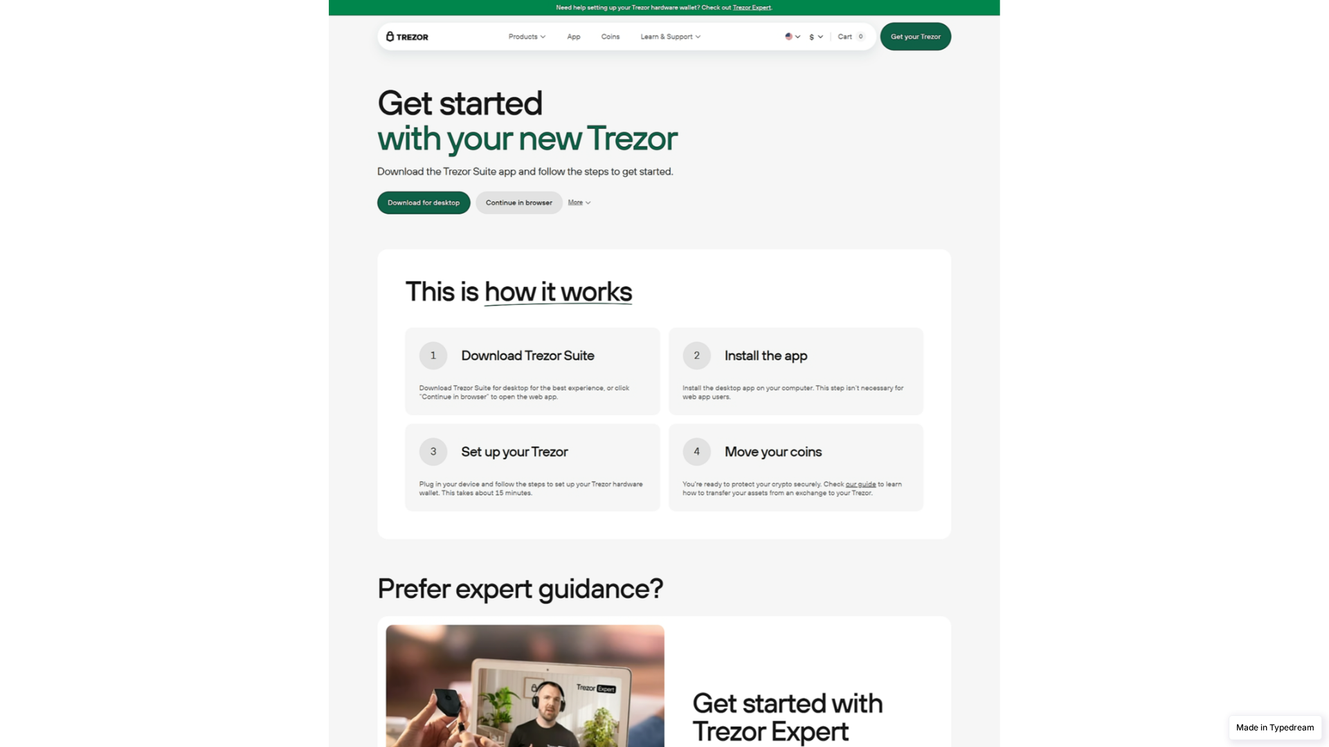 Screenshot of help-bridge-desk.typedream.app