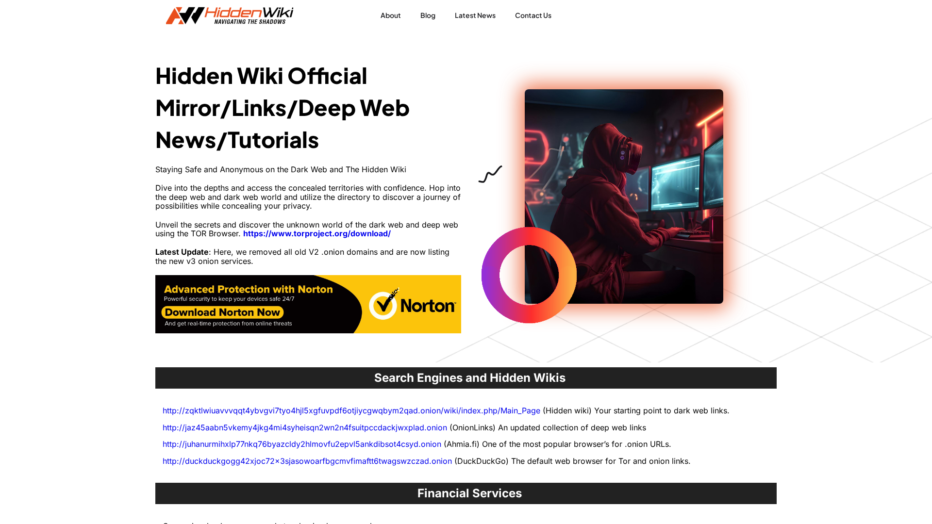Screenshot of hiddenwikionion.net