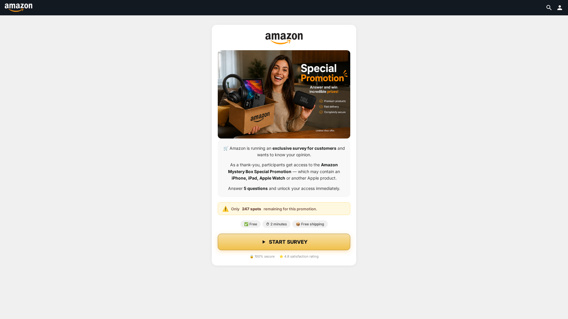 Screenshot of amzsurprises.online