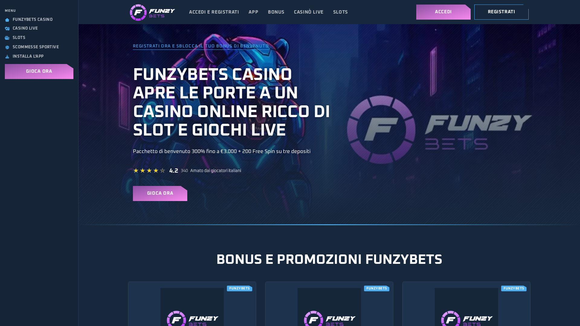 Screenshot of funzybets-it.com